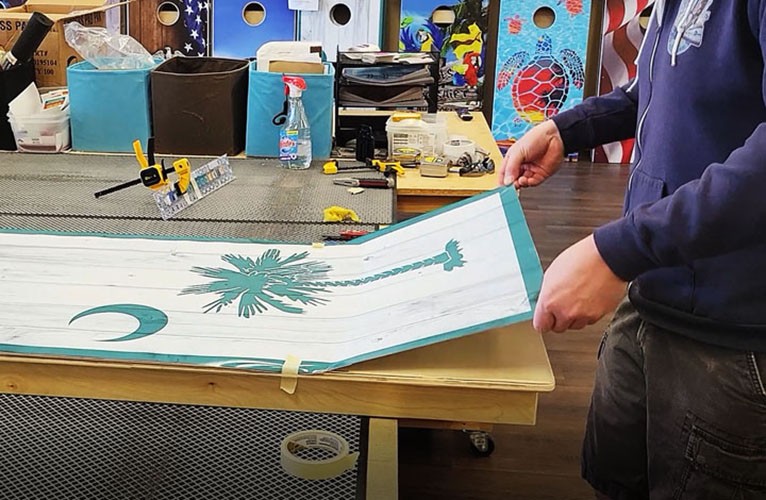 Laminated Cornhole Board Wraps – USA Flag & Eagle – High Quality Vinyl