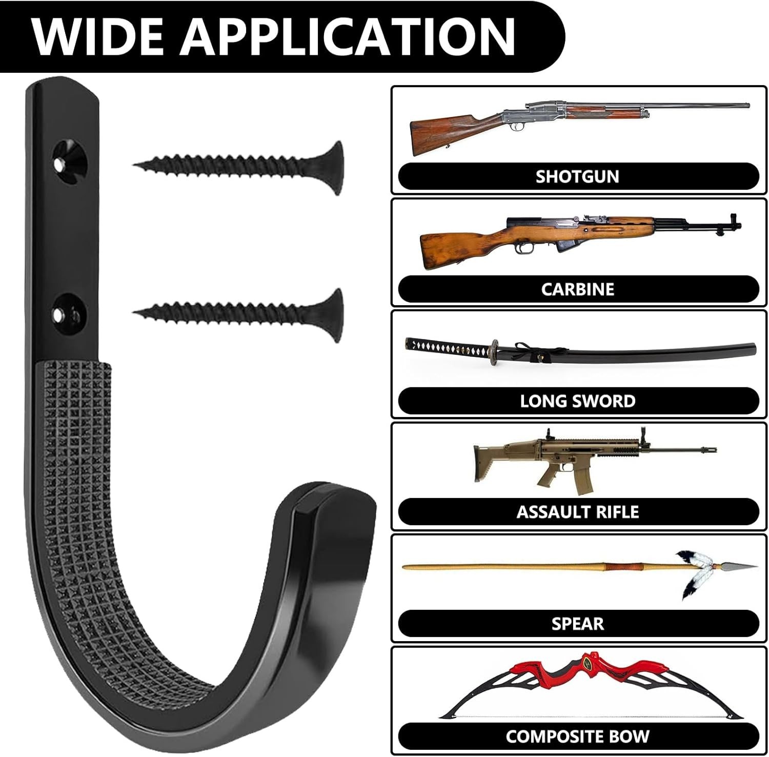 34 Pack Gun Rack Wall Mount, Gun Rack Bulk for Wall, Horizontal Met...