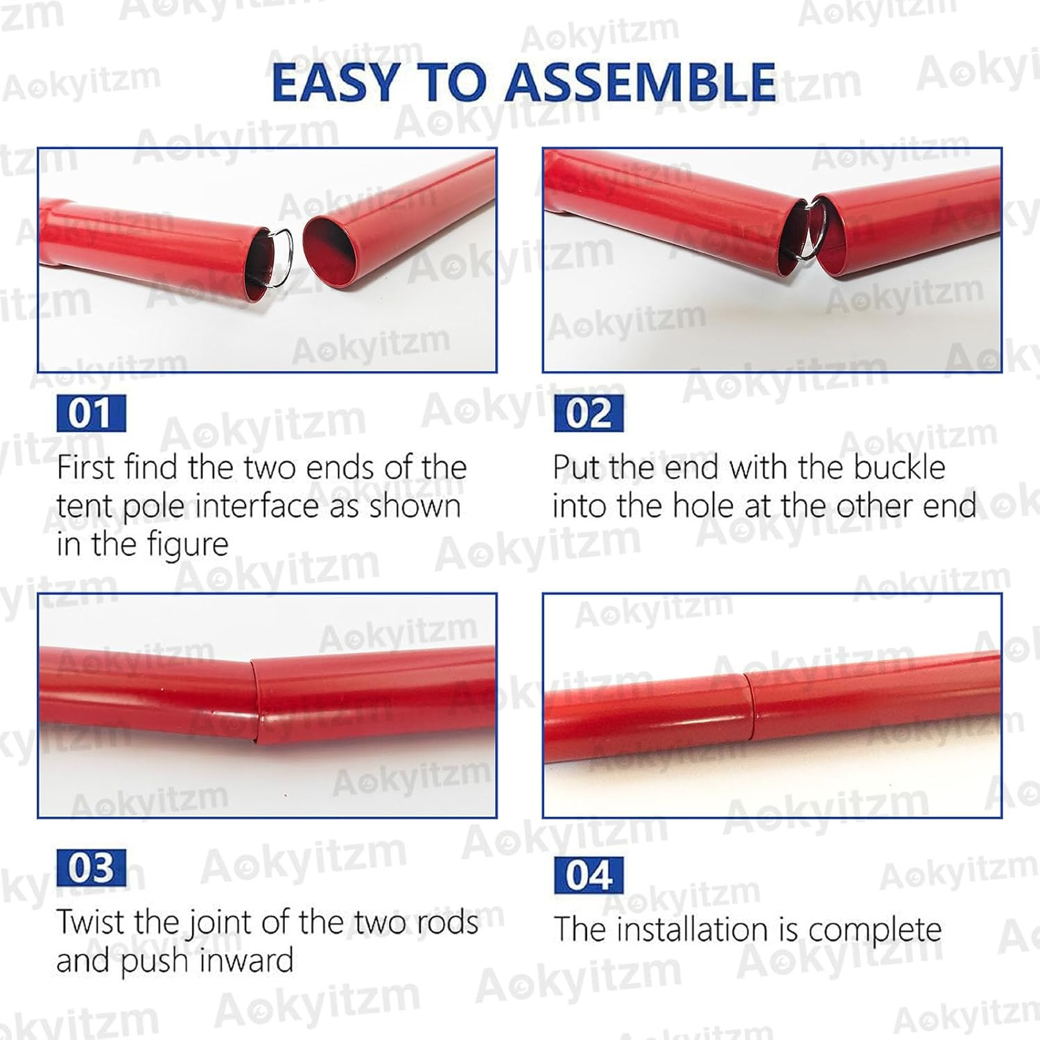 Tent Poles,Adjustable Portable Tent Poles-74.8" Sturdy and Durable Rustproof Thi