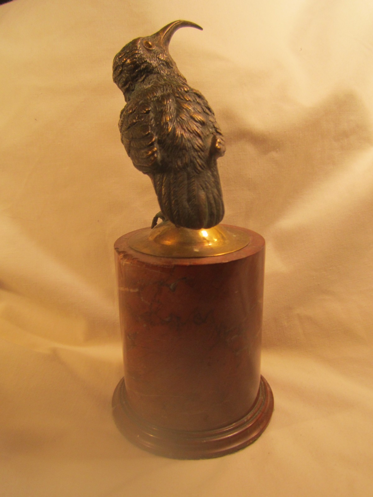 Antique Austrian cold painted bronze Kingfisher bird on marble base