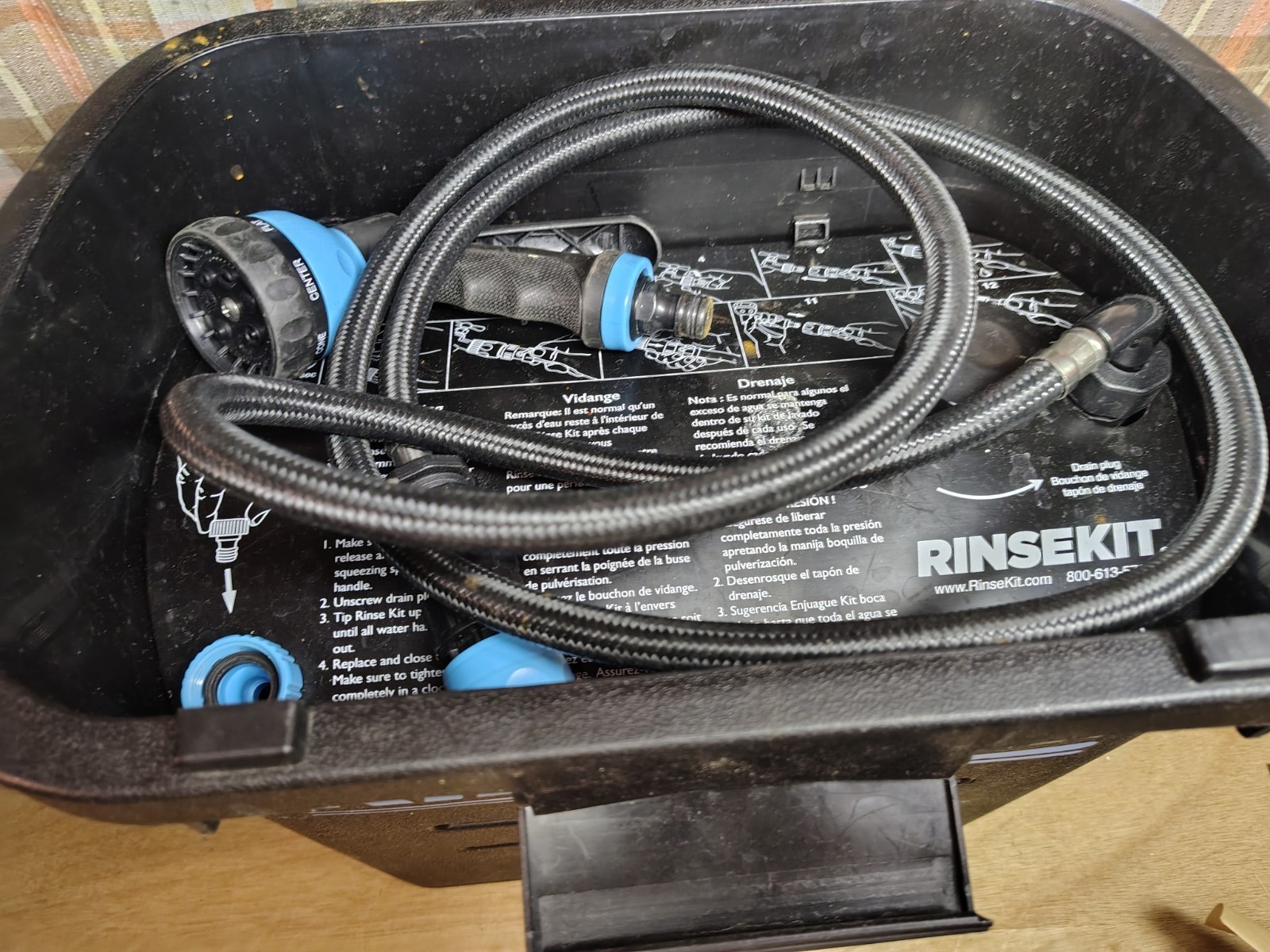 Rinsekit Portable Pressurized Outdoor Shower Kit Camping RV Non Electric