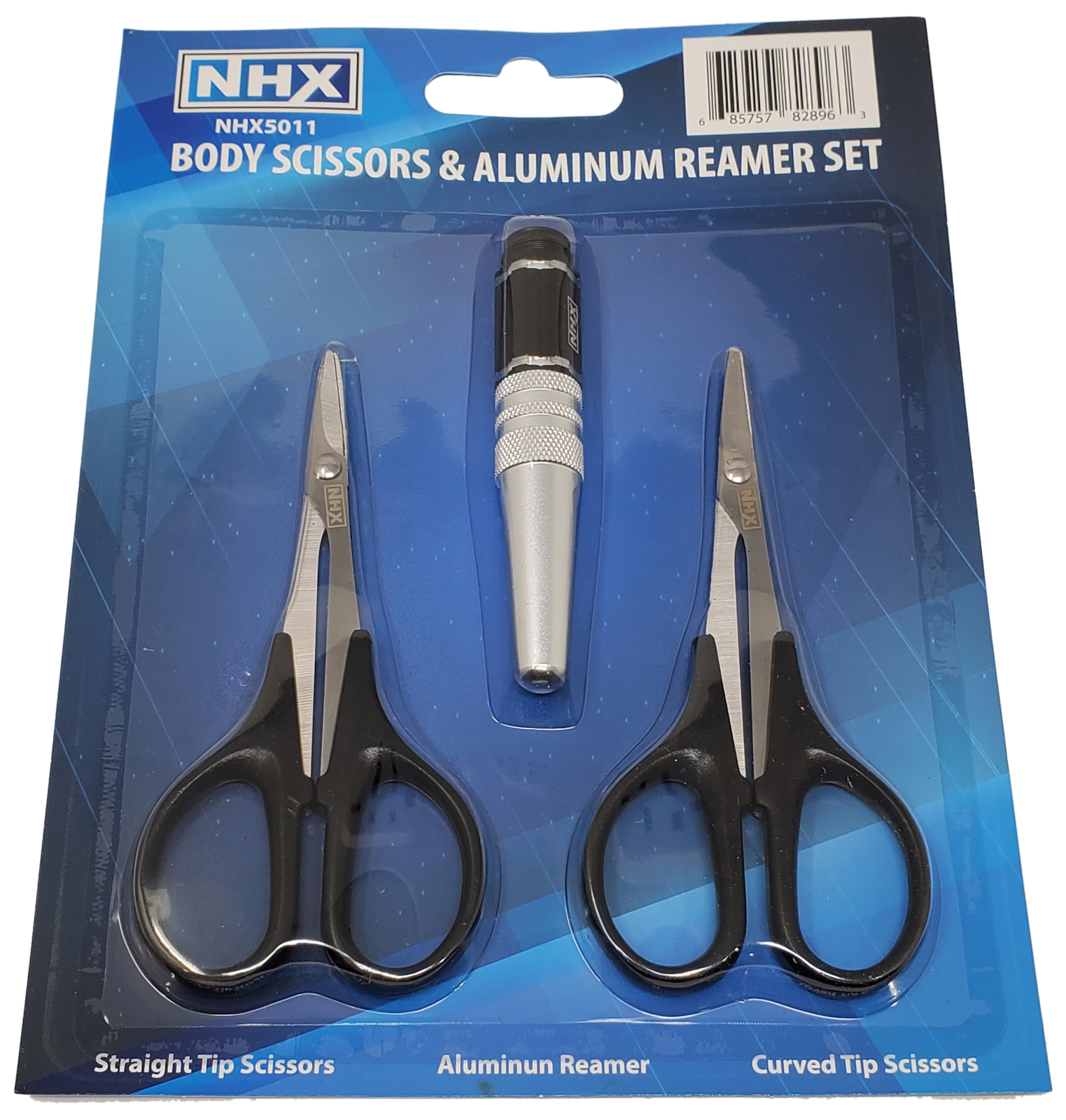 NEW NHX RC Body Curved / Straight Scissors & Aluminum Reamer 3-Piece Combo