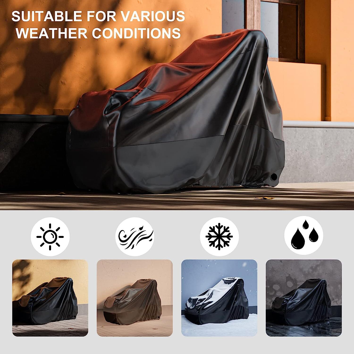 SLSY Bike Cover Waterproof Bicycle Covers Rain Sun UV Dust WindProof &Lock Hole