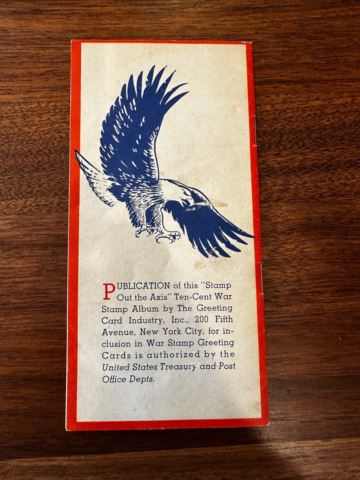 WWII Propaganda War Savings Stamp Album “Stamp Out the Axis” Unused 1942 Cartoon