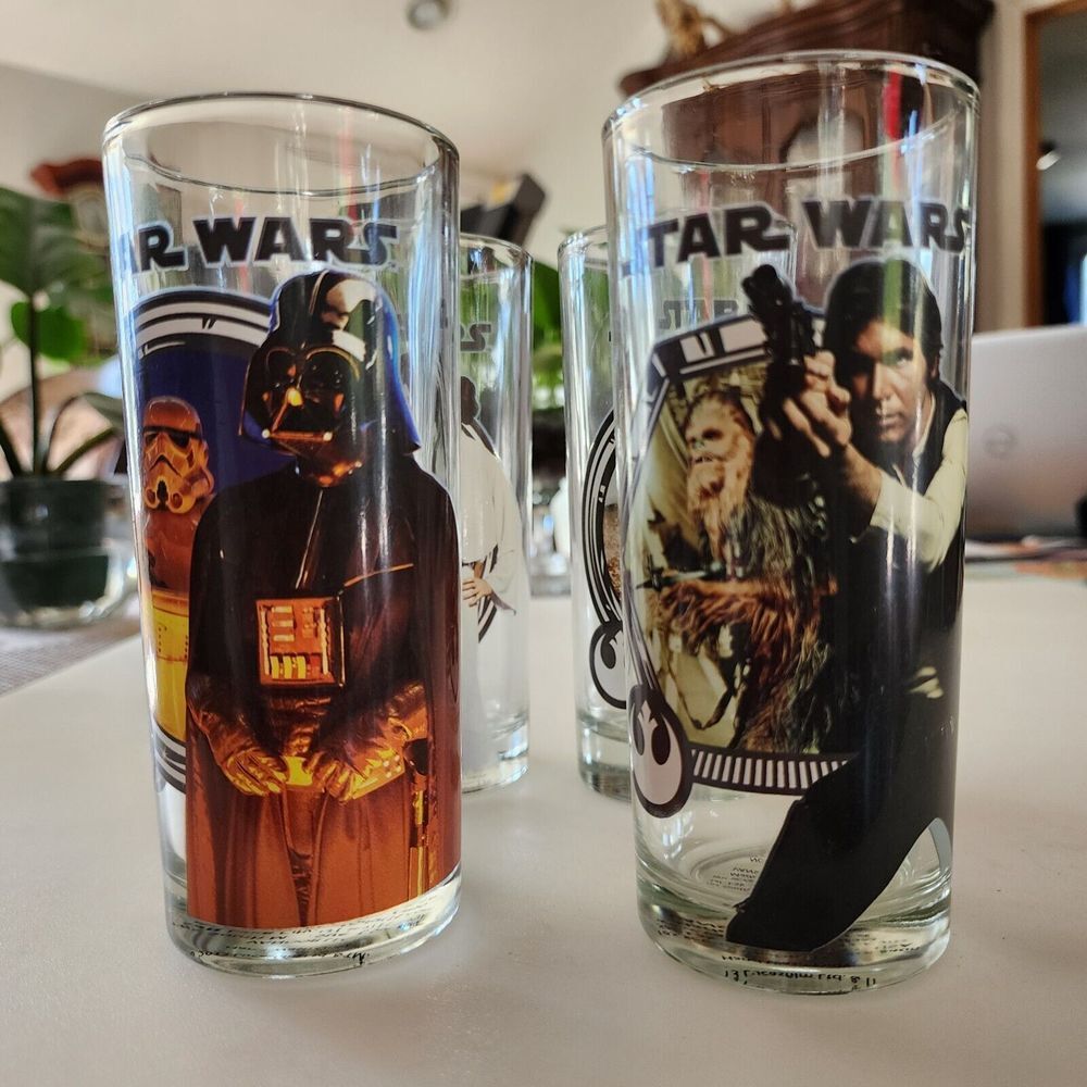 Star Wars 2013 Lucas Films Printed Glass Set 4 Pcs 10oz Drinkware