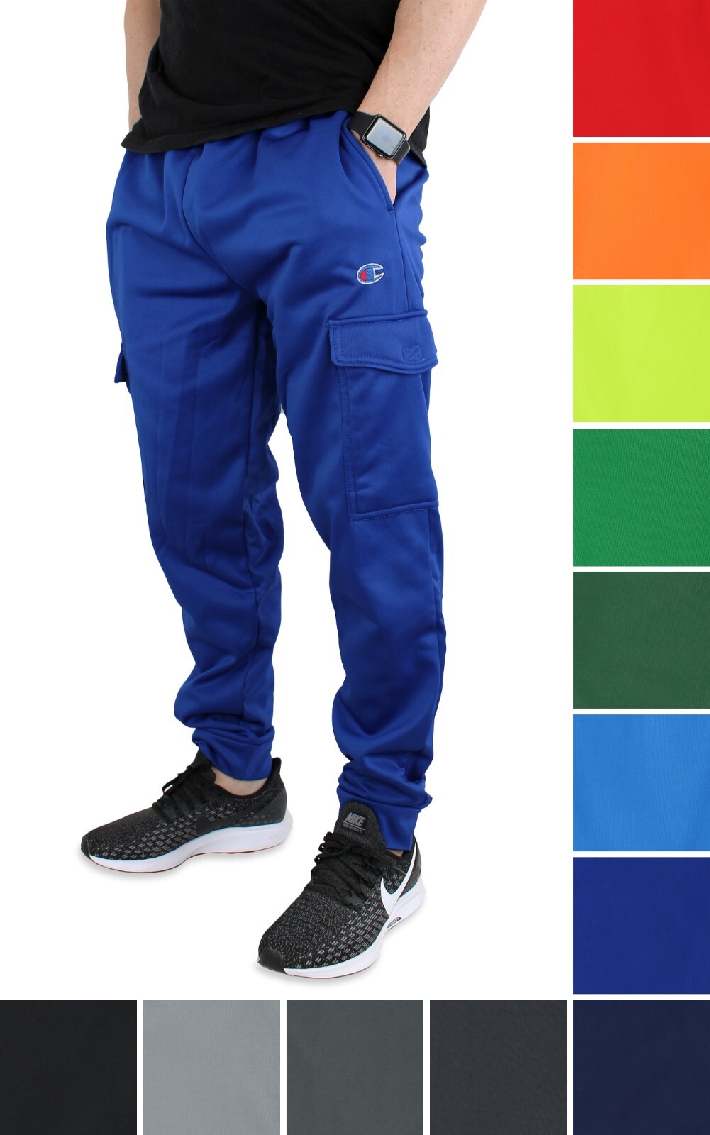 Champion Men's Cargo Sweatpants Taper Leg Four Pocket Active Jogger Workout Pant
