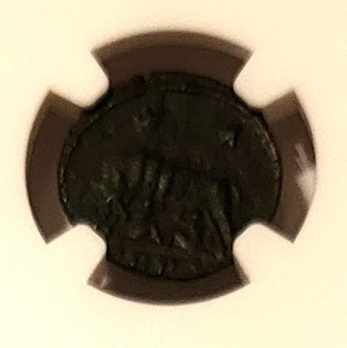 Roman Empire Constantinian c AD 330-340 AE3/4 BI Nummus She-Wolf/Twins XF NGC