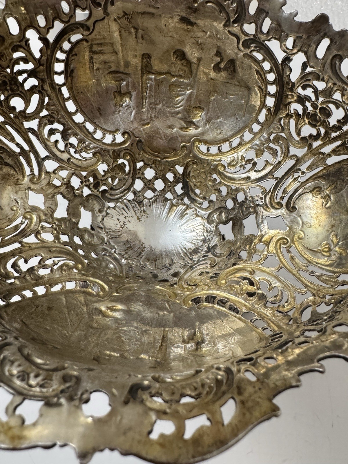 Pair German 800 Silver FIGURAL COMPOTES 26 oz