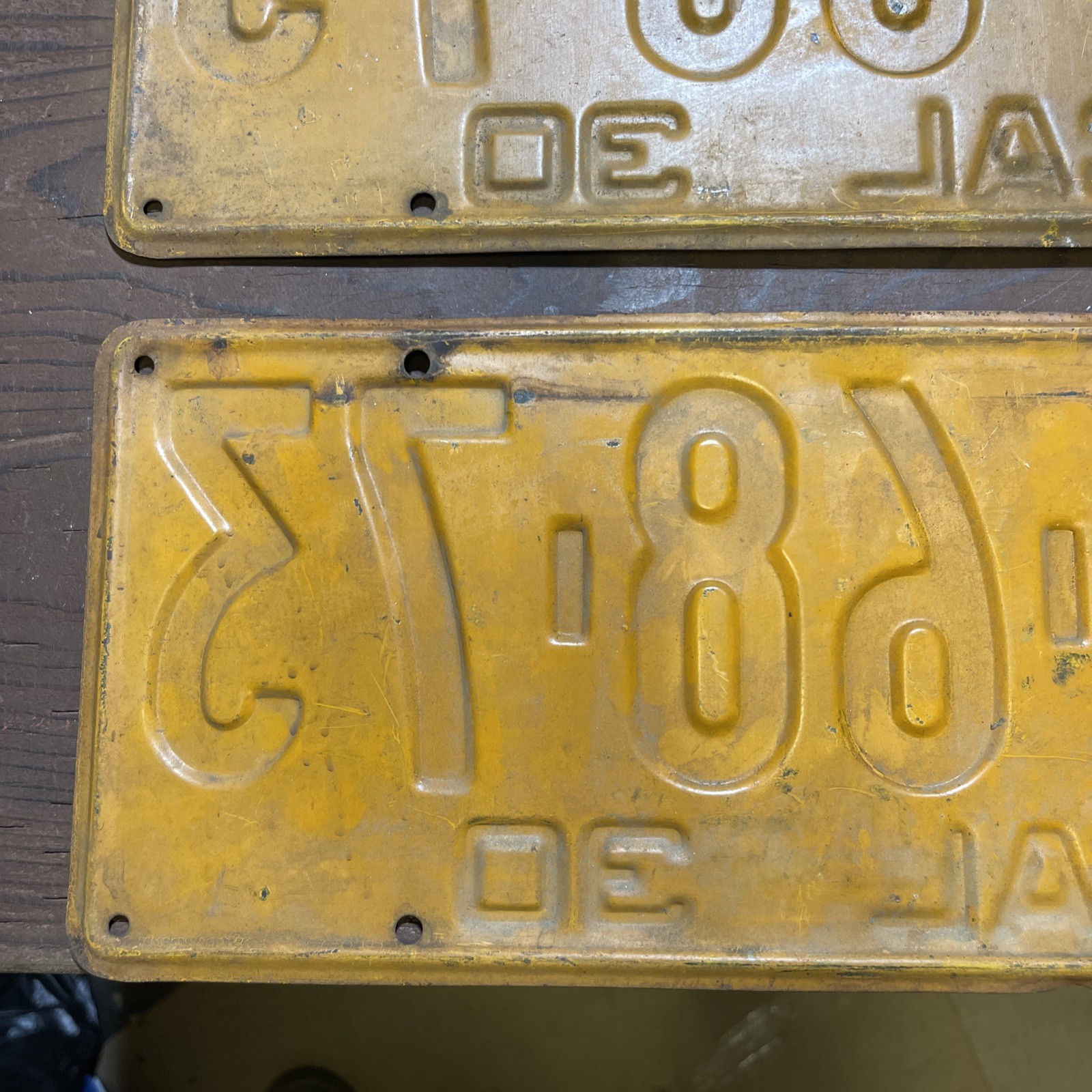 Vintage 1930 California License Plate Pair