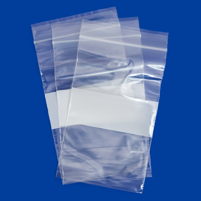 10"x13" Reclosable 2MIL White Block Zip Writable Zipper Baggies Seal Lock Bags