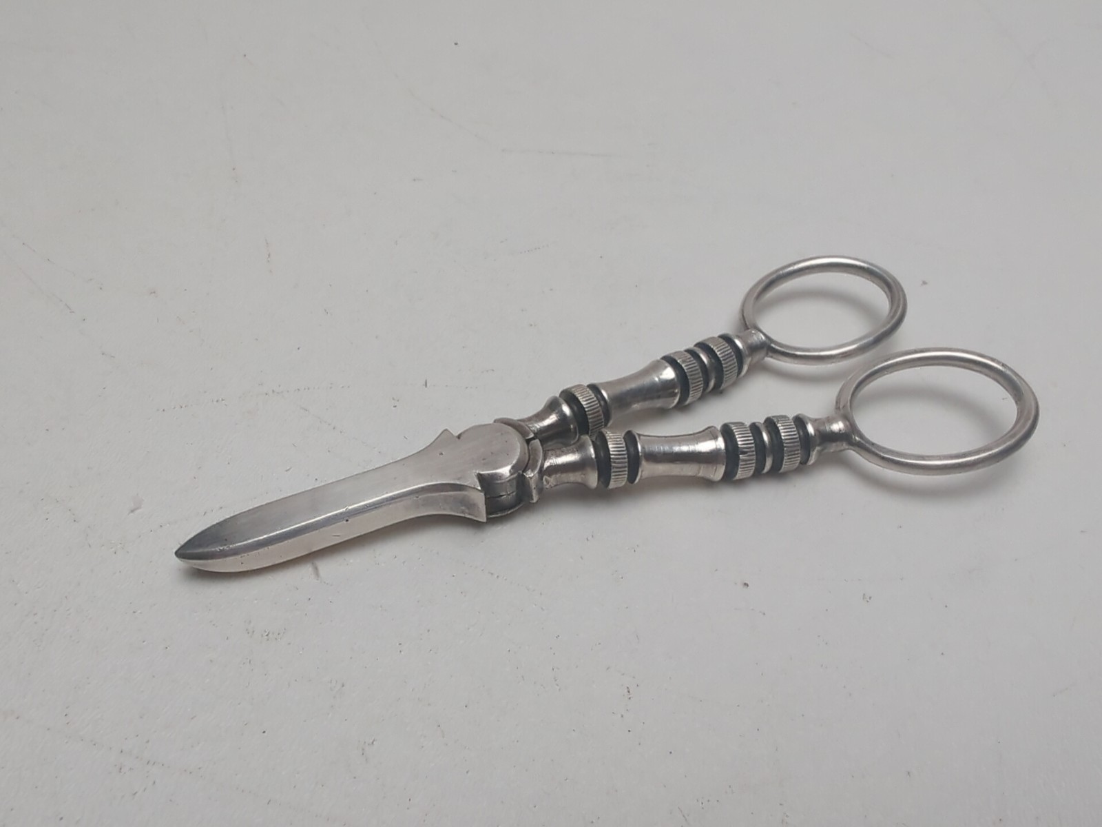 Antique Silver Grape Scissors Shears - Marked England