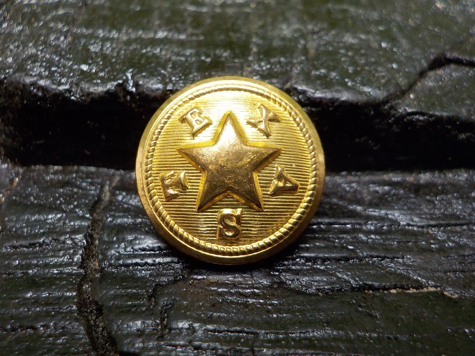 Texas State Seal Vest Button Loaded with Gold in Color w/ Free Button Case