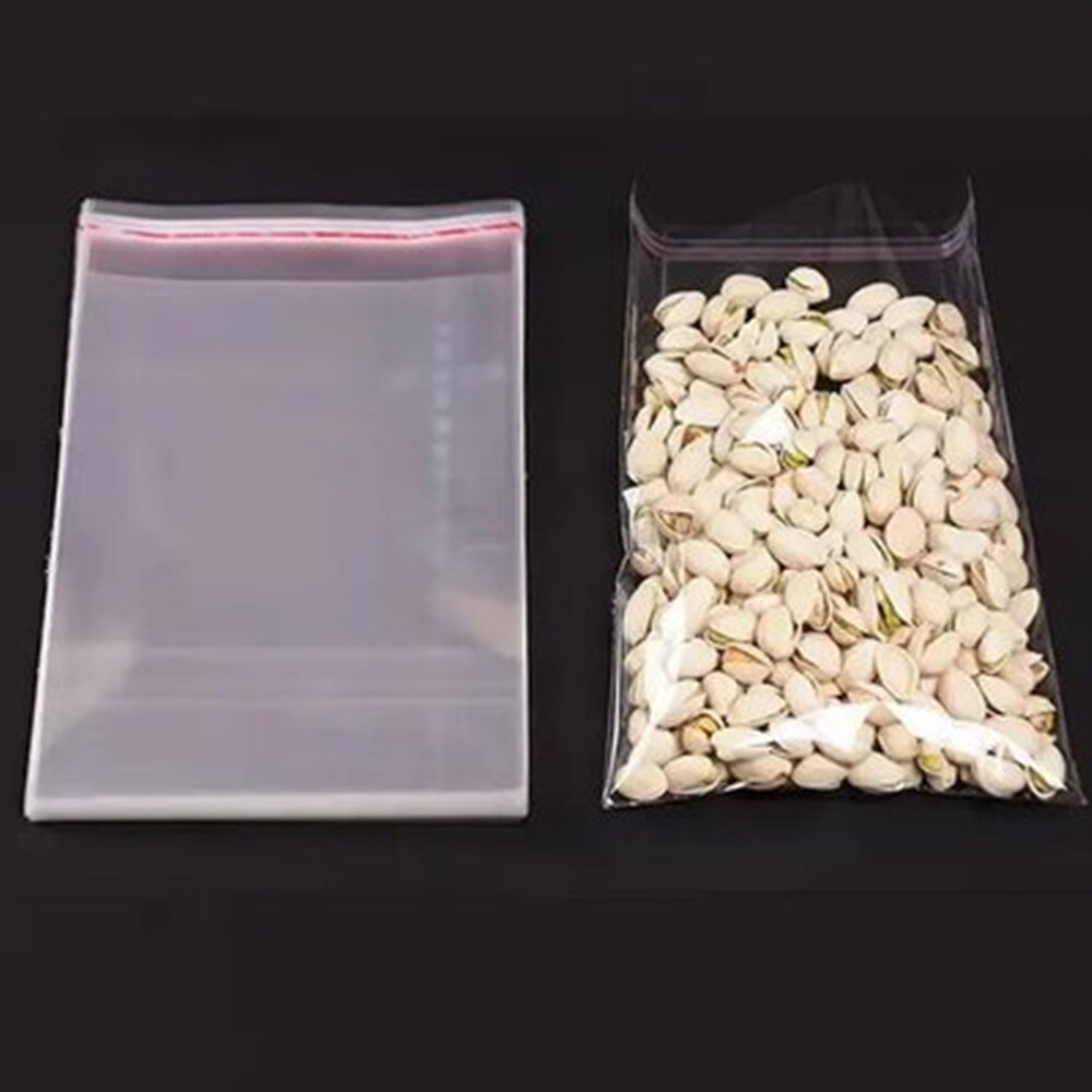 1000pcs Resealable Poly Bags Transparent OPP Bag Plastic Bags Self Adhesive Seal
