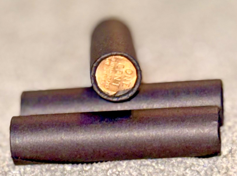 wheat penny black roll lincoln cent unsearched mixed dates mint marks bu