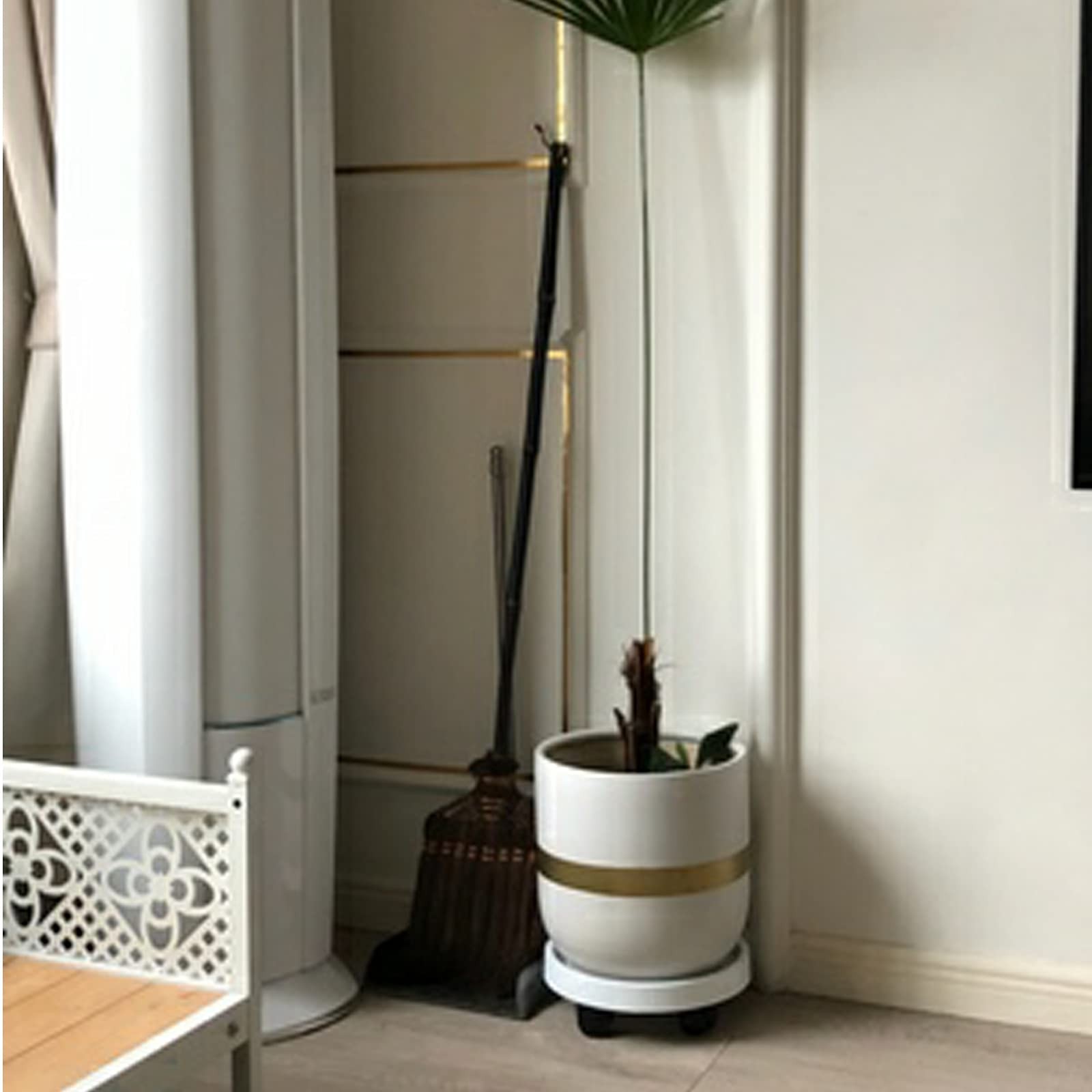 2 Pack of 12.6 Inch Heavy Duty Plant Caddy with Wheels,Rolling Plant Stand Po...