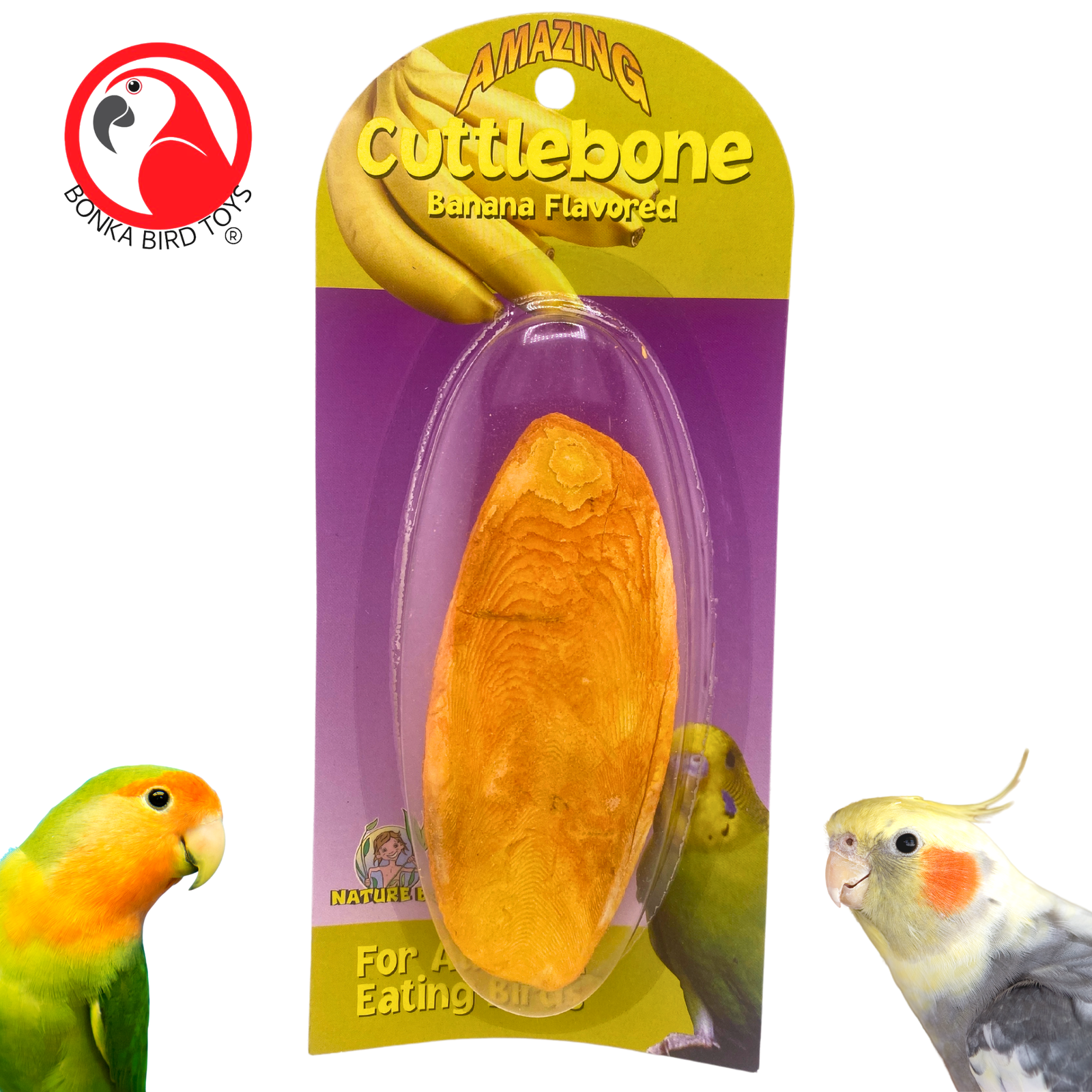 Bonka Bird Toys 30006 Medium Cuttlebone Banana Flavor Calcium Health Parrot Pet