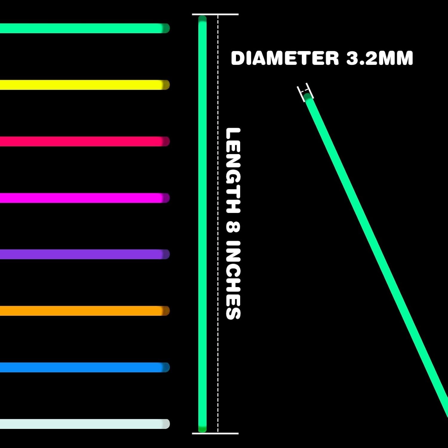 1000 PCS Ultra Bright Glow Sticks, 8 Inch Glow Sticks Bulk Party Pack, Light up