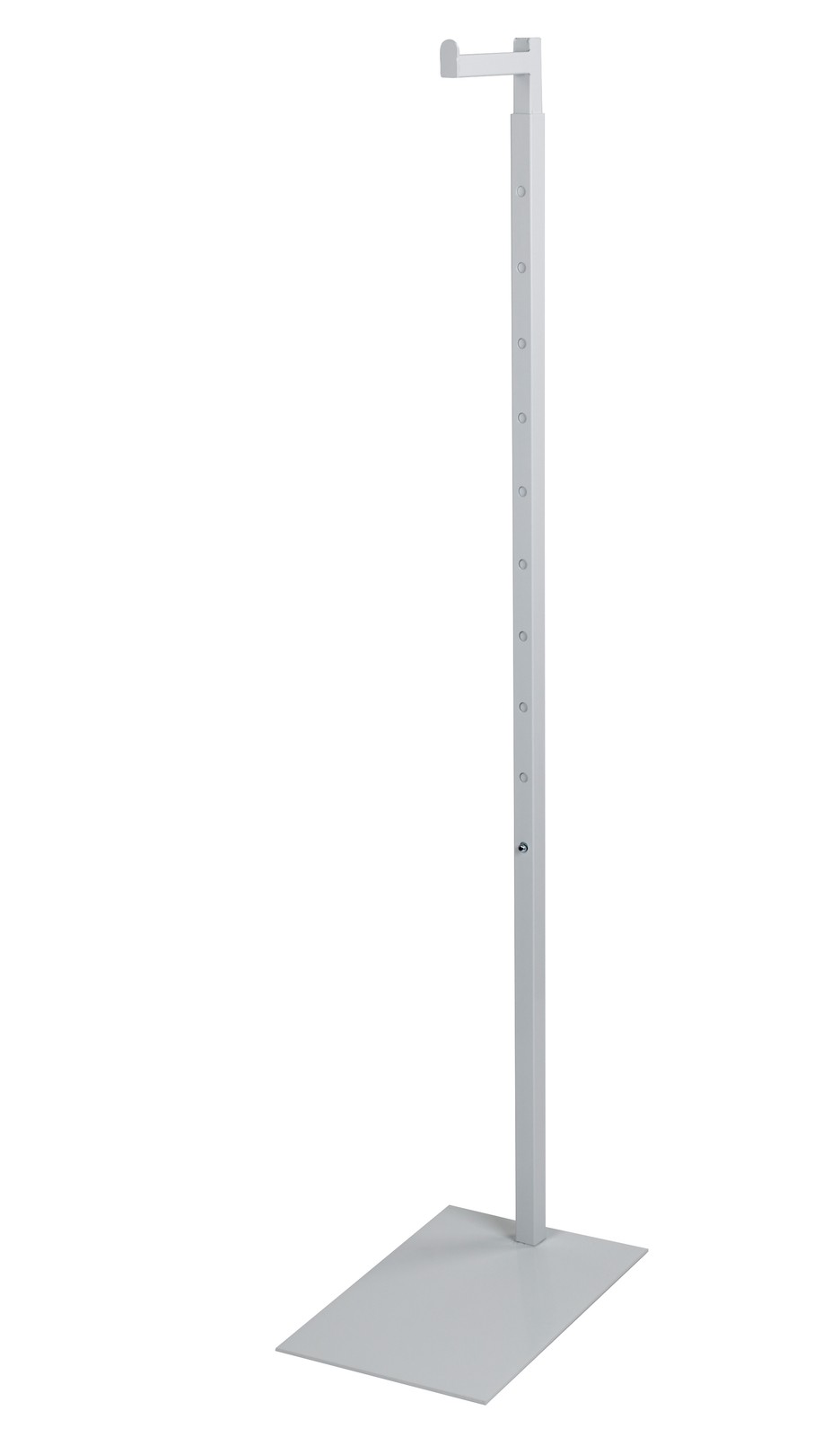 SSWBasics Adjustable White Costumer Stand – Single Arm Clothes Rack - Retail