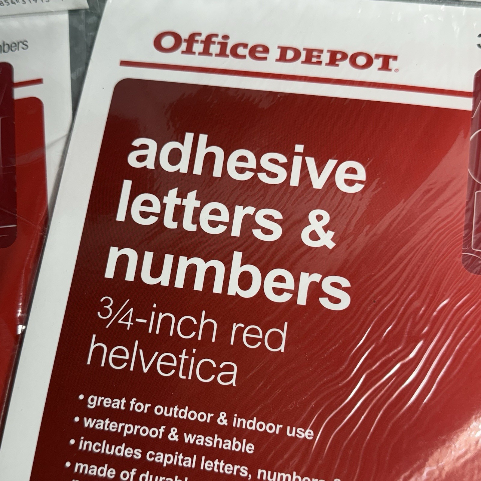 Lot of 4 Office Depot Adhesive Letters & Numbers, Symbols 3/4-Inch RED 72 PIECES