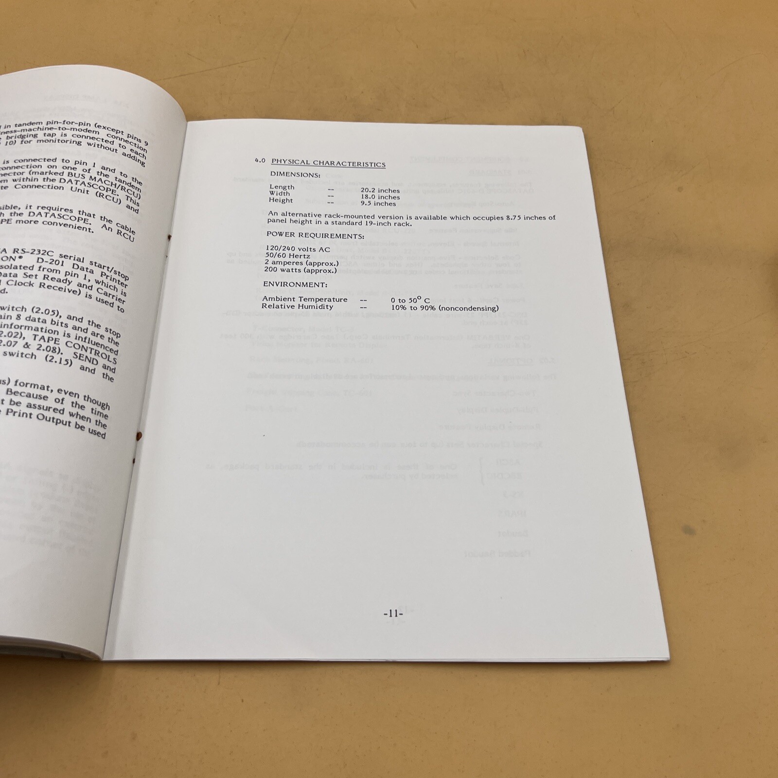 Spectron Datascope Model D-601C Maintenance Instruction Manual Guide, Original