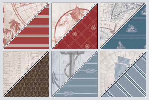 Stampin Up NAUTICAL EXPEDITION Designer Series Paper DSP  12" x 12" Retired