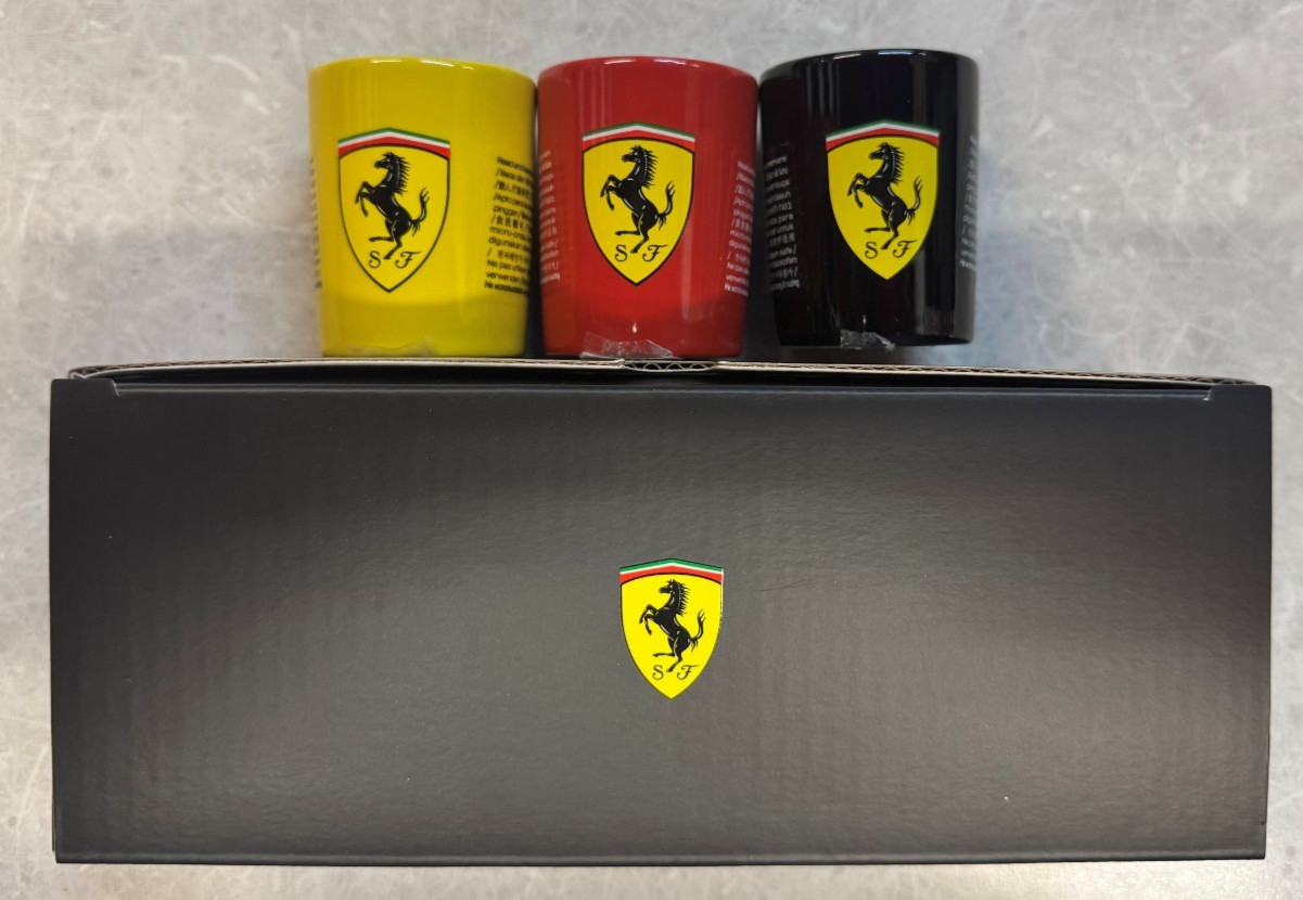 OFFICIAL Ferrari Shot Glasses – 2.2 oz Capacity NEW IN BOX set of 3