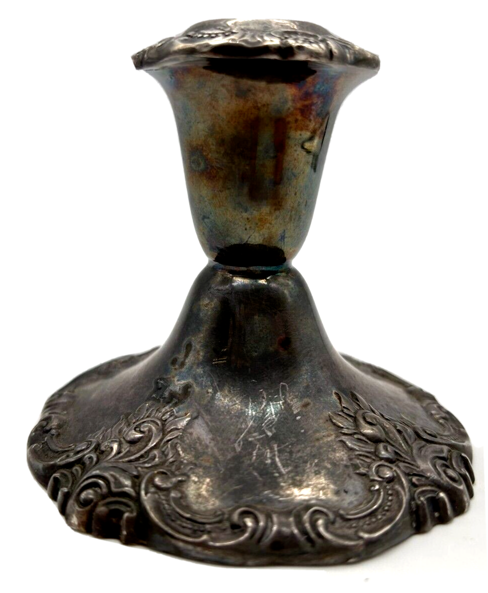 Wallace Baroque Pair of Silver Weighted Candlesticks 750