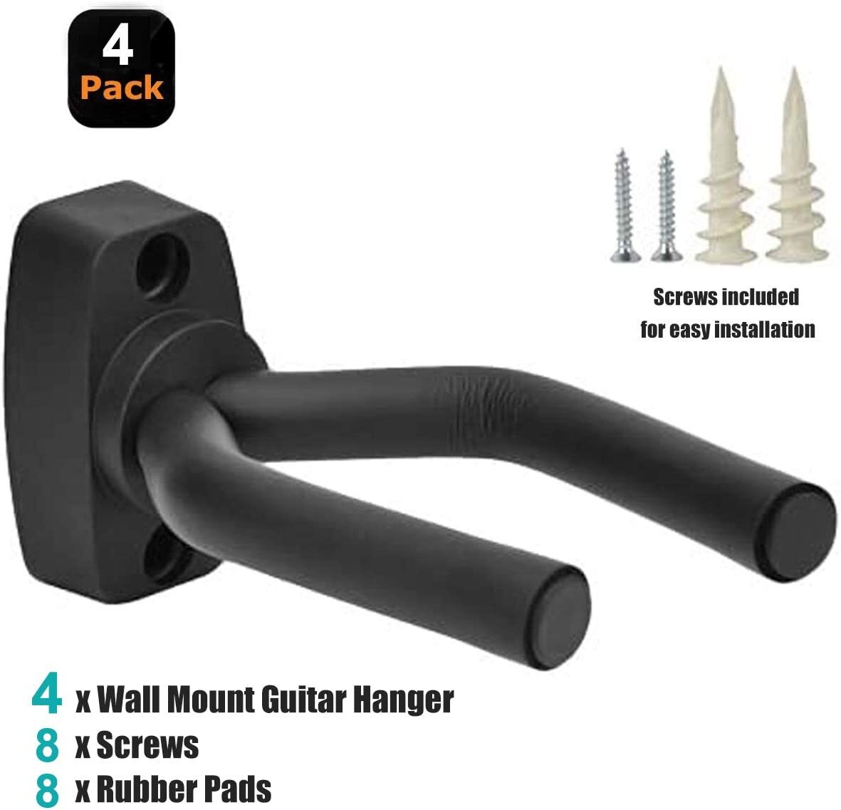 4Pack Wall Mount Guitar Hanger Hook Holder Display Stand Fits Mandolin Ukulele