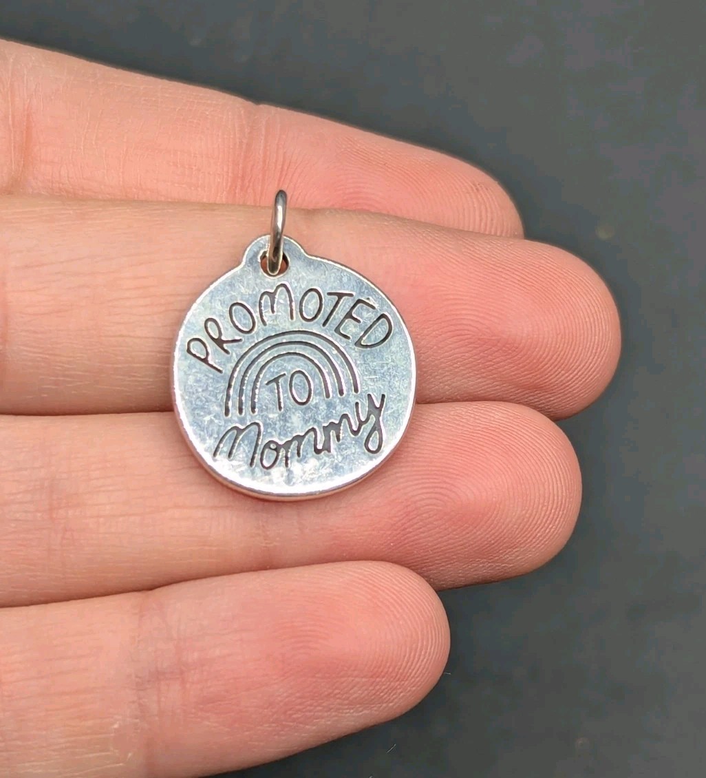 James Avery Promoted To Mommy Sterling Silver Charm Baby Reveal Shower Gift **