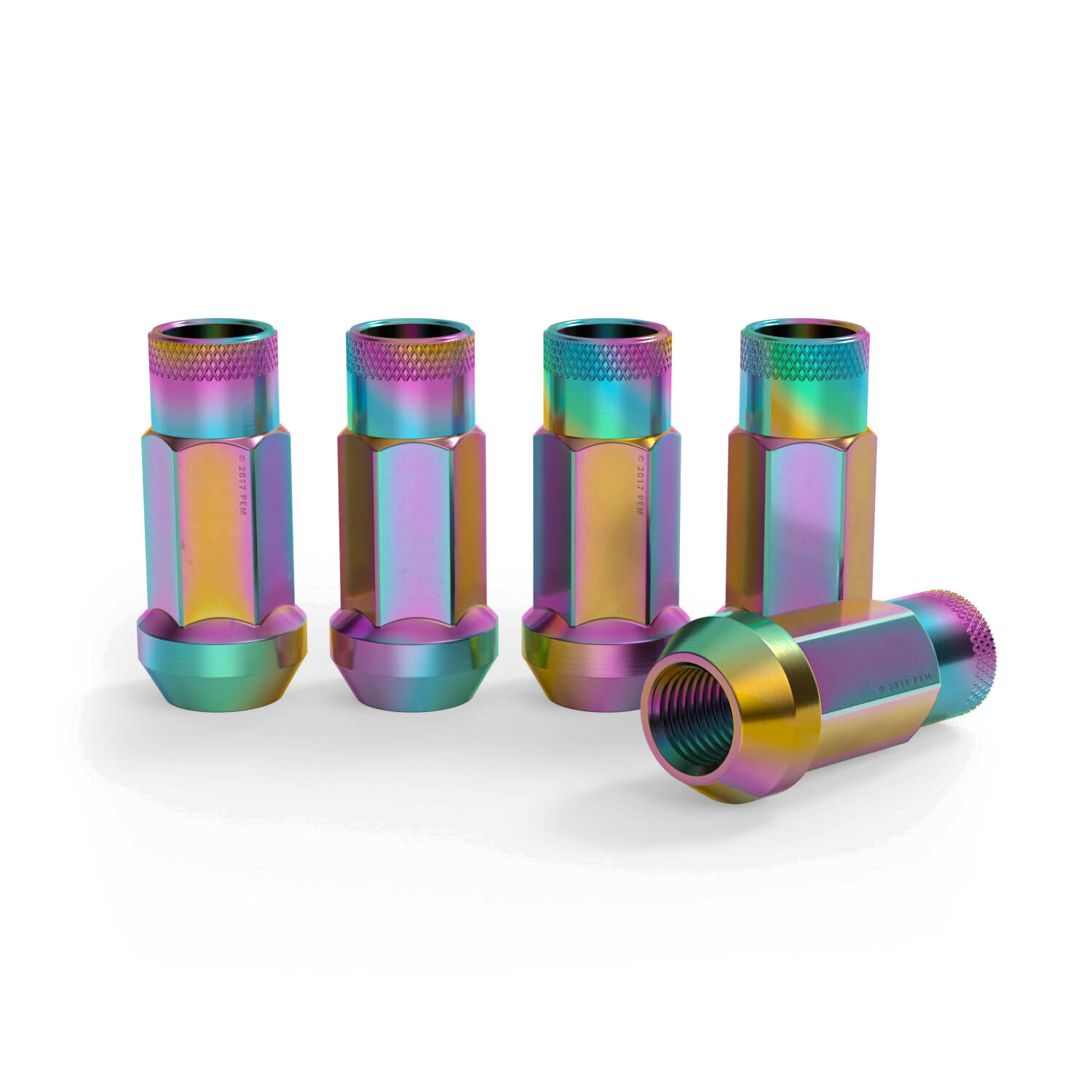 (20) 12x1.5 Lug Nuts | Neochro Neochrome | Cone Seat | Extended Tuner Open Ended