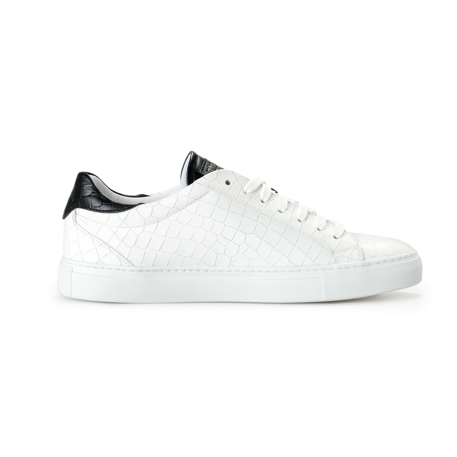 Roberto Cavalli Men's White Textured Leather Logo Print Fashion Sneakers Shoes