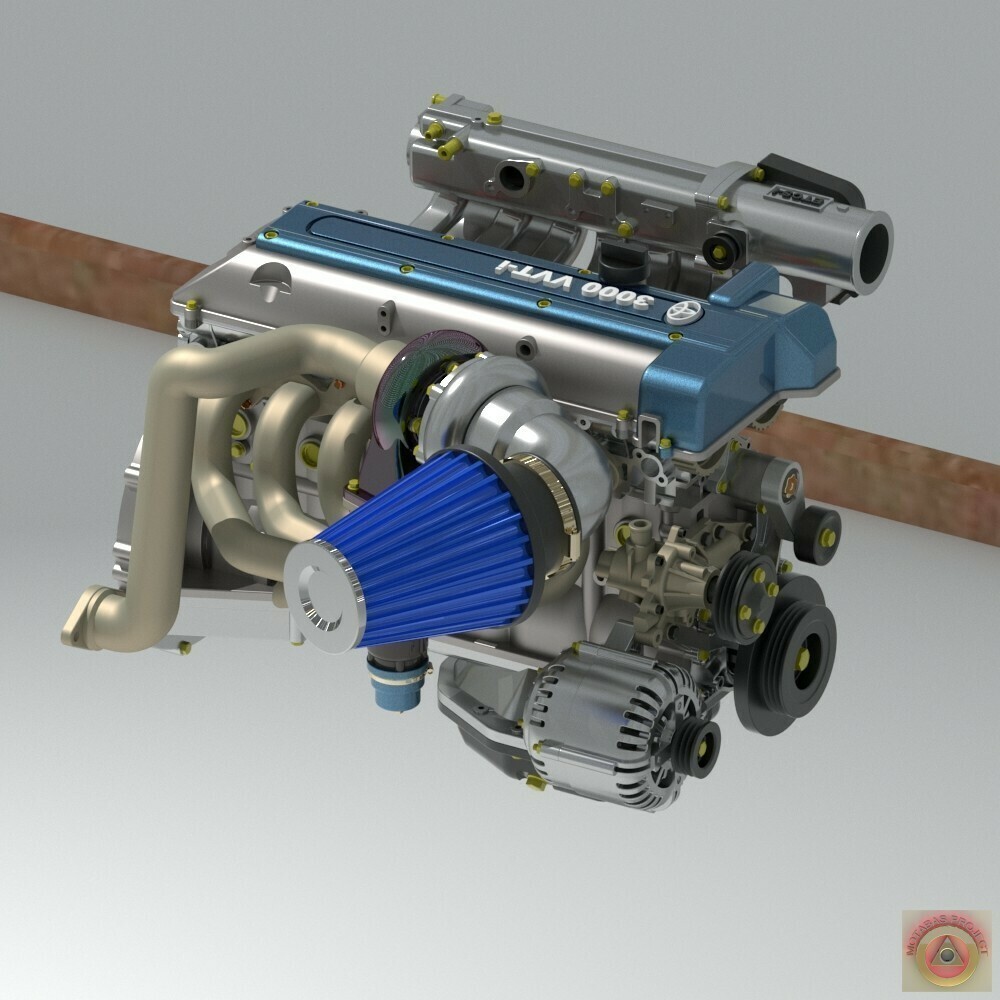 1:25-1:24 Scale Resin Toyota 2JZ Single Turbo Engine Kit