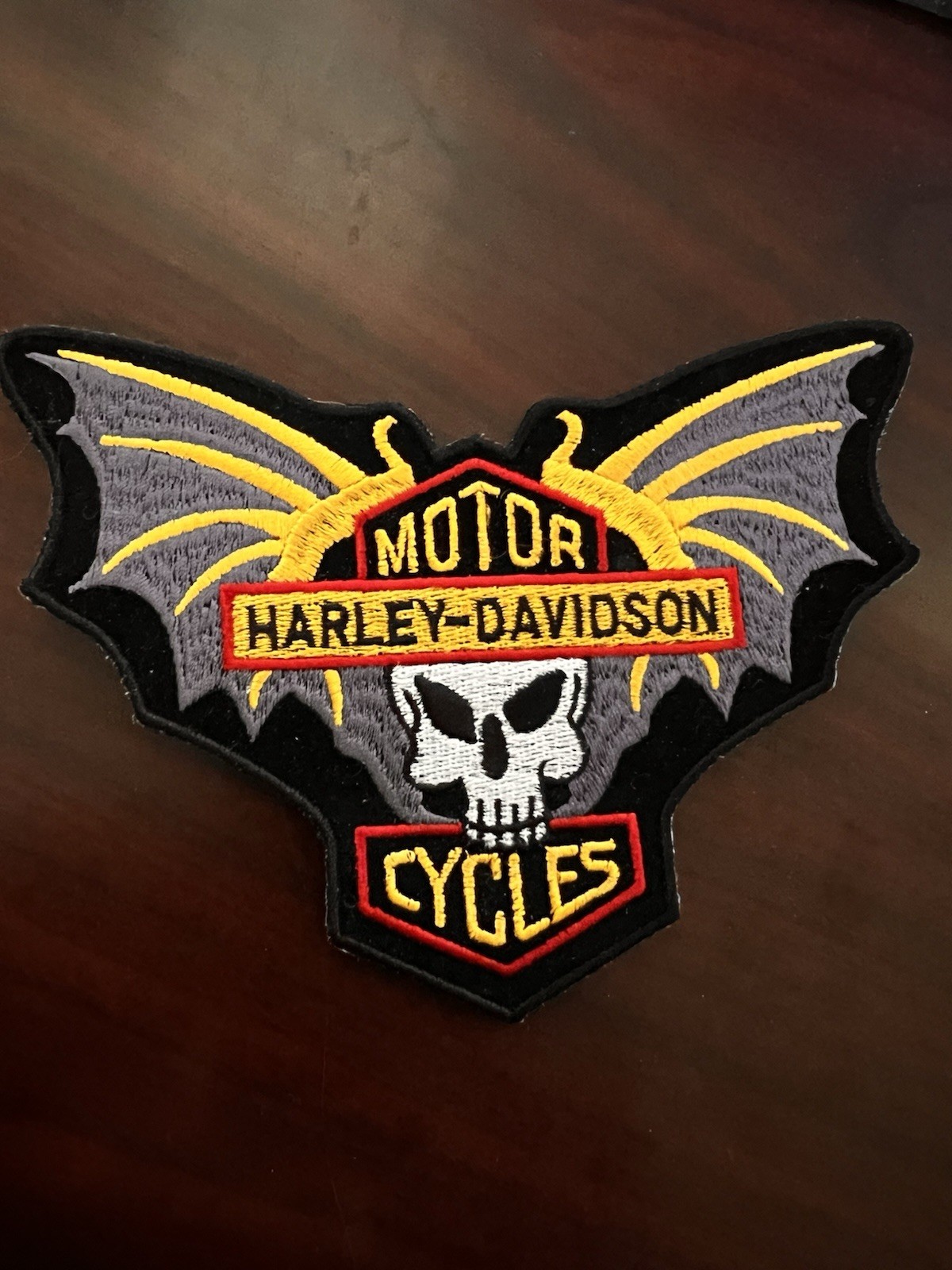 6" Bat Winged Skull Harley Davidson Motorcycle Patch Jacket Shirt Sticker Badge