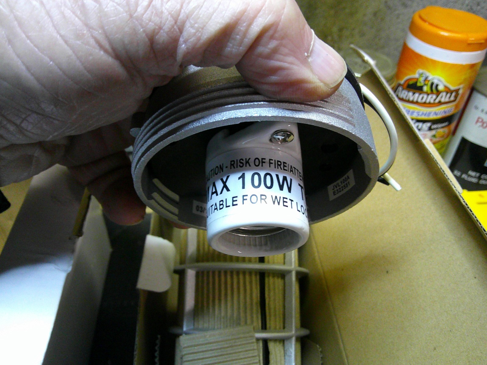 Vapor Proof Fixture Jelly Jar Wet Location Top Feed Topaz VF1100W75 1 pr 2 ttl