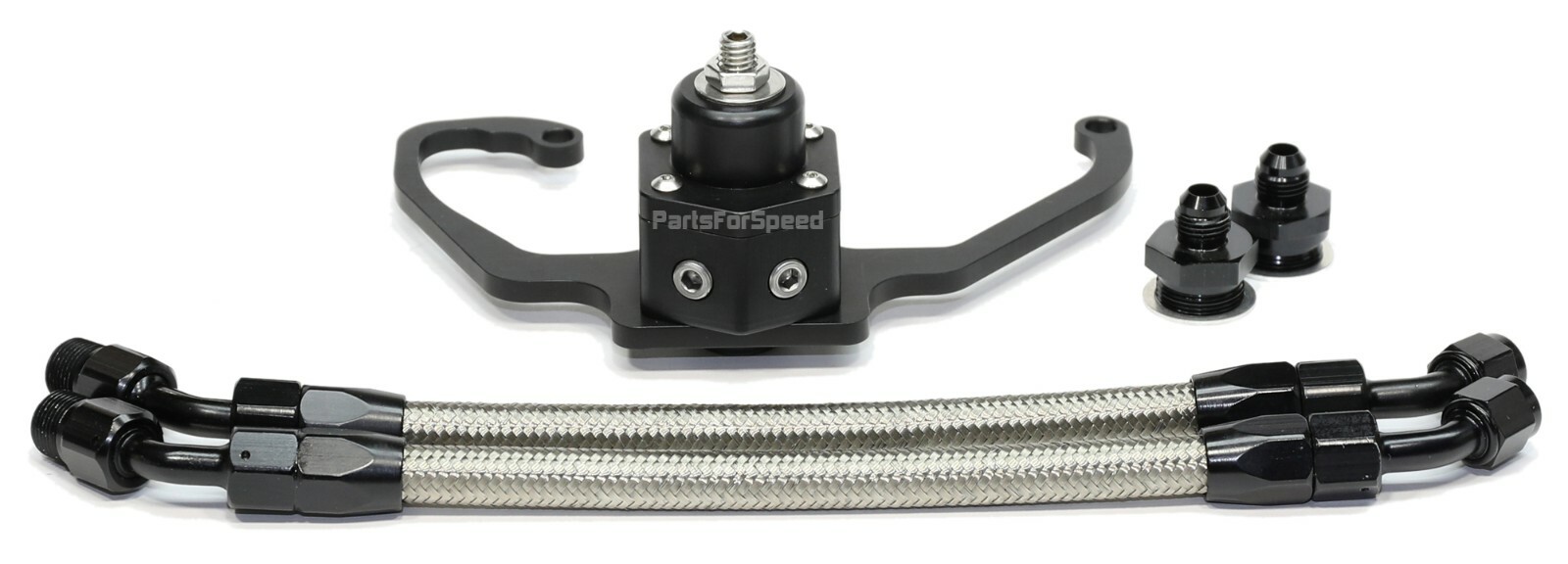 Fuel Pressure Regulator, Bracket, Holley Carburetor Braided Fuel Lines Kit NPT