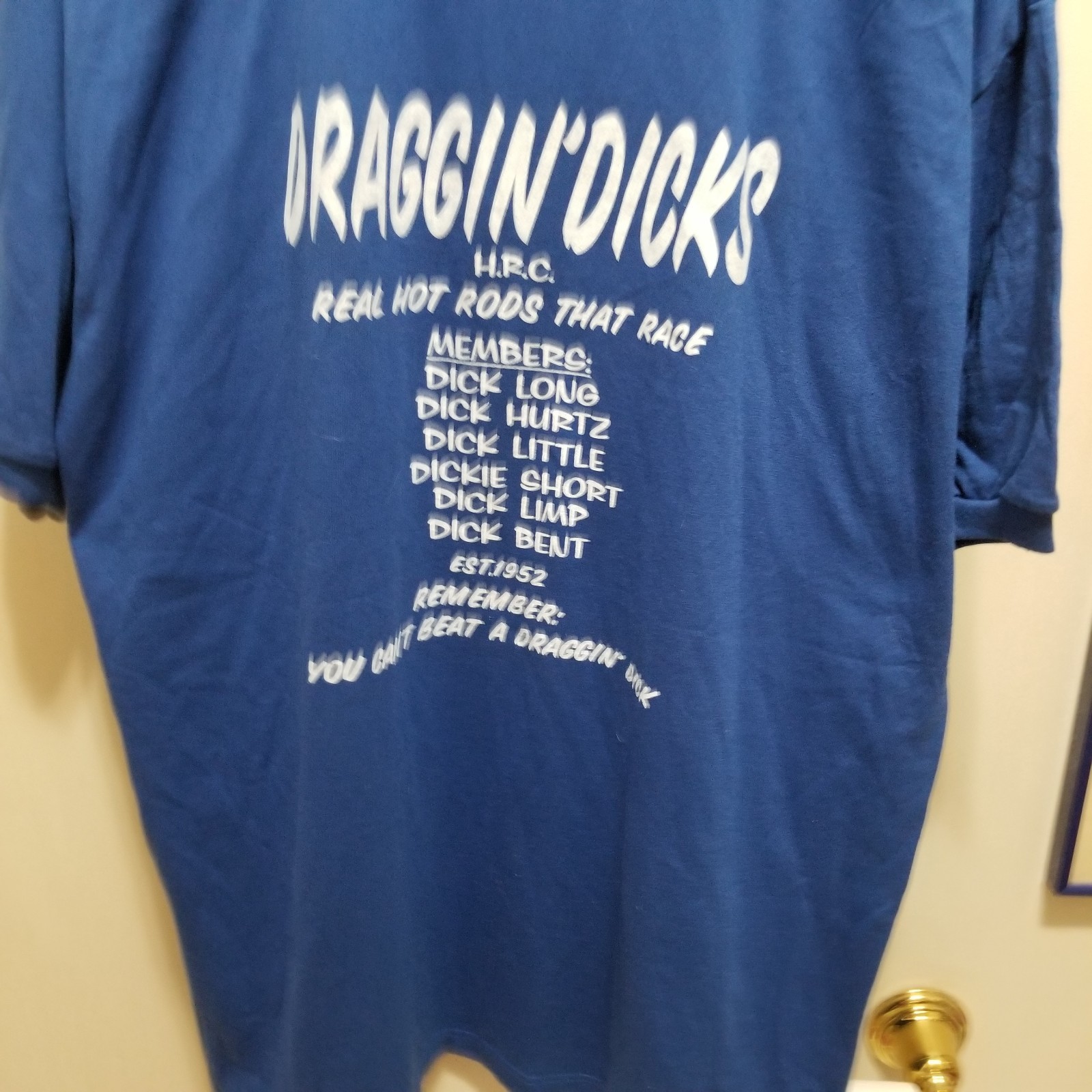 Draggin' Dicks Hot Rod Club Polo Shirt w/Member Names on Back SIZE XL Vintage