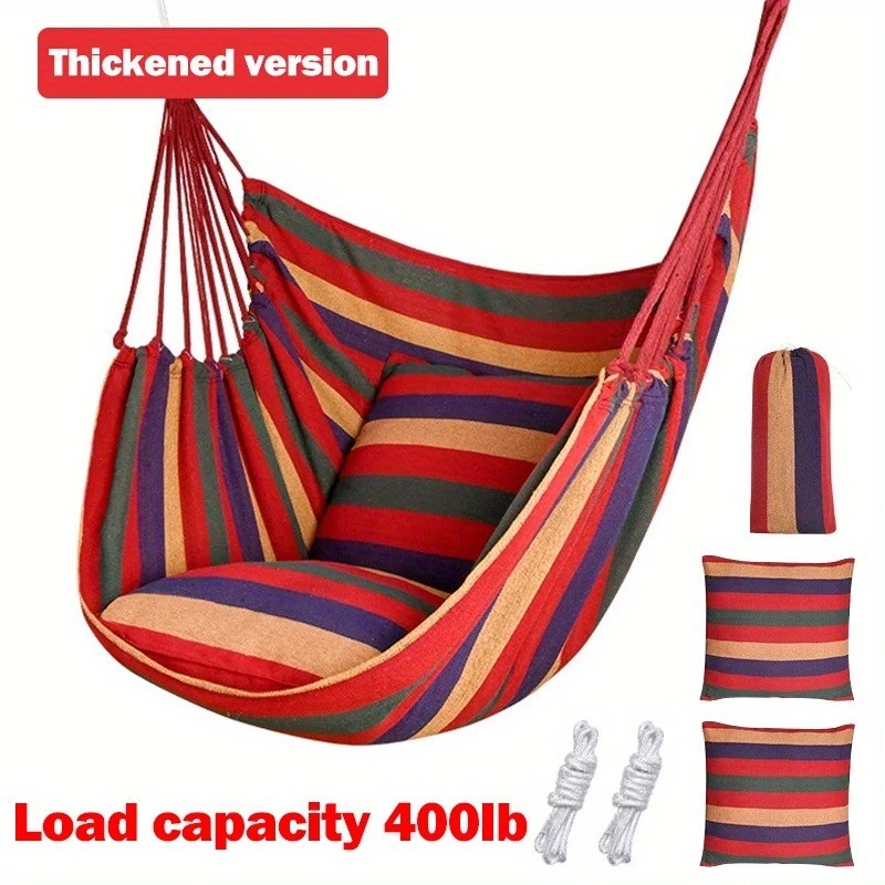2 Person Double Camping Hammock Chair Bed Outdoor Hanging Swing Sleeping Garden-