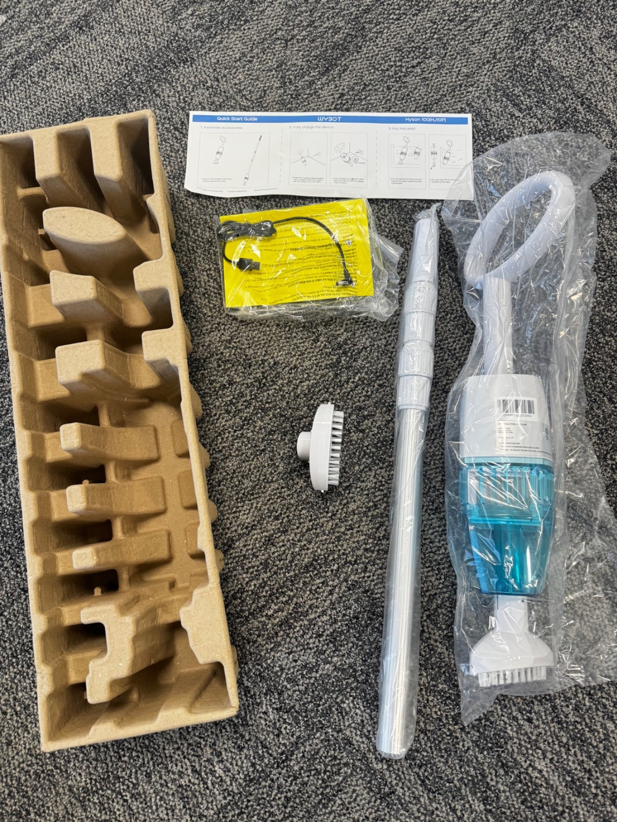 Wybot Hyson 100 Handheld Pool Vacuum - 60 Min Runtime (Upgraded), Heavy-Duty Dee