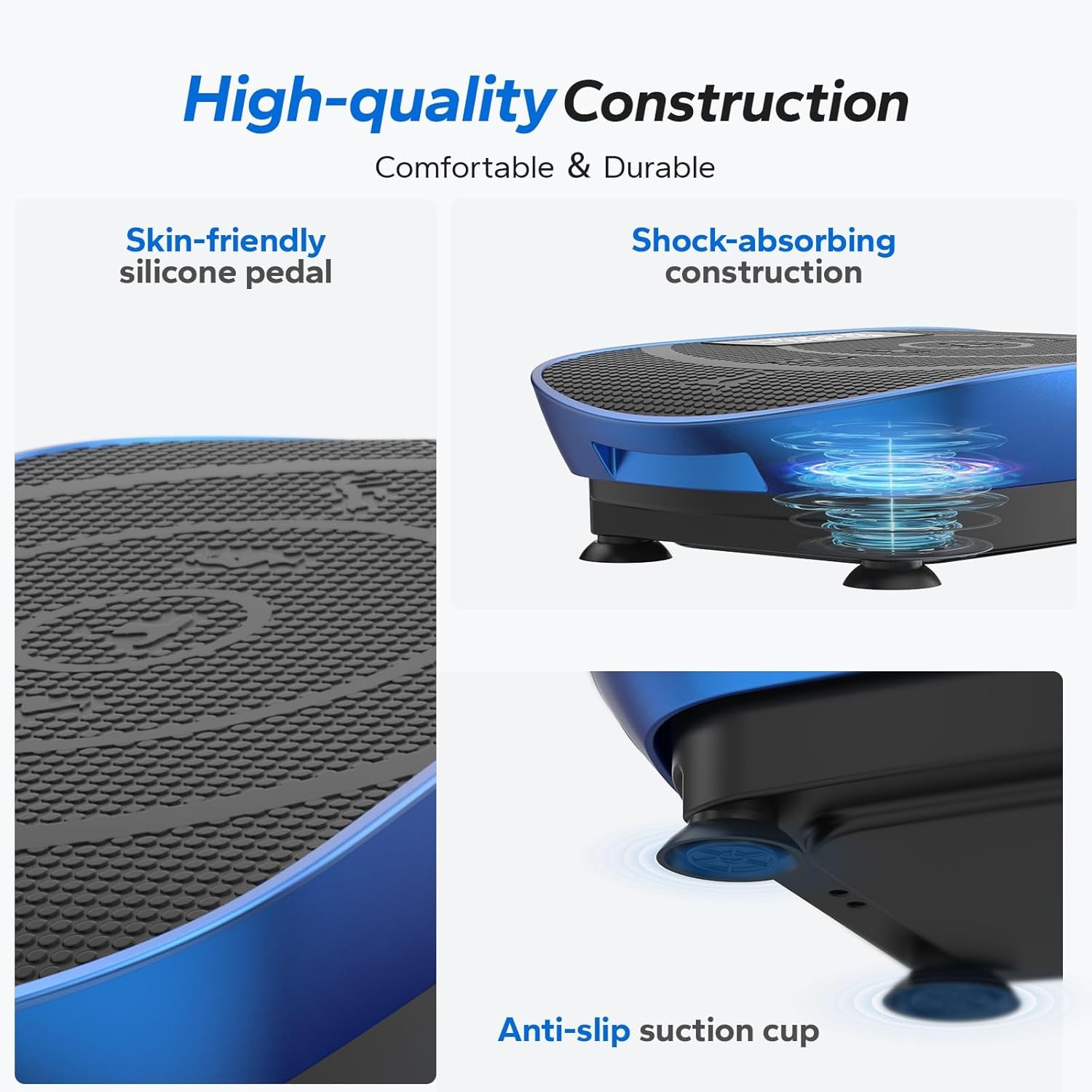 MERACH Vibration Plate Whole Body Workout Fitness Platform Exercise Machine Blue