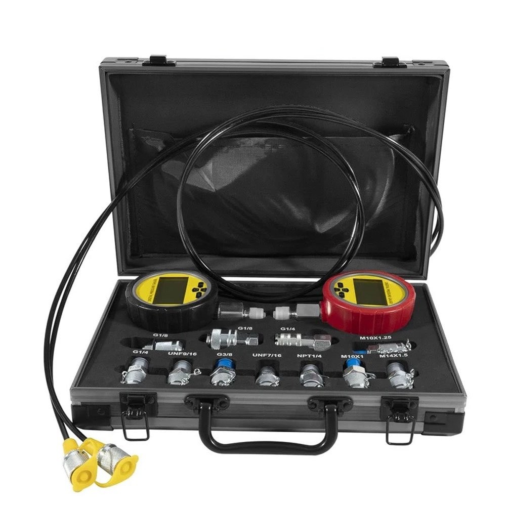 70M Digital Hydraulic Pressure Test Kit-2 Gauge 11 Coupling 2 Hose for Excavator