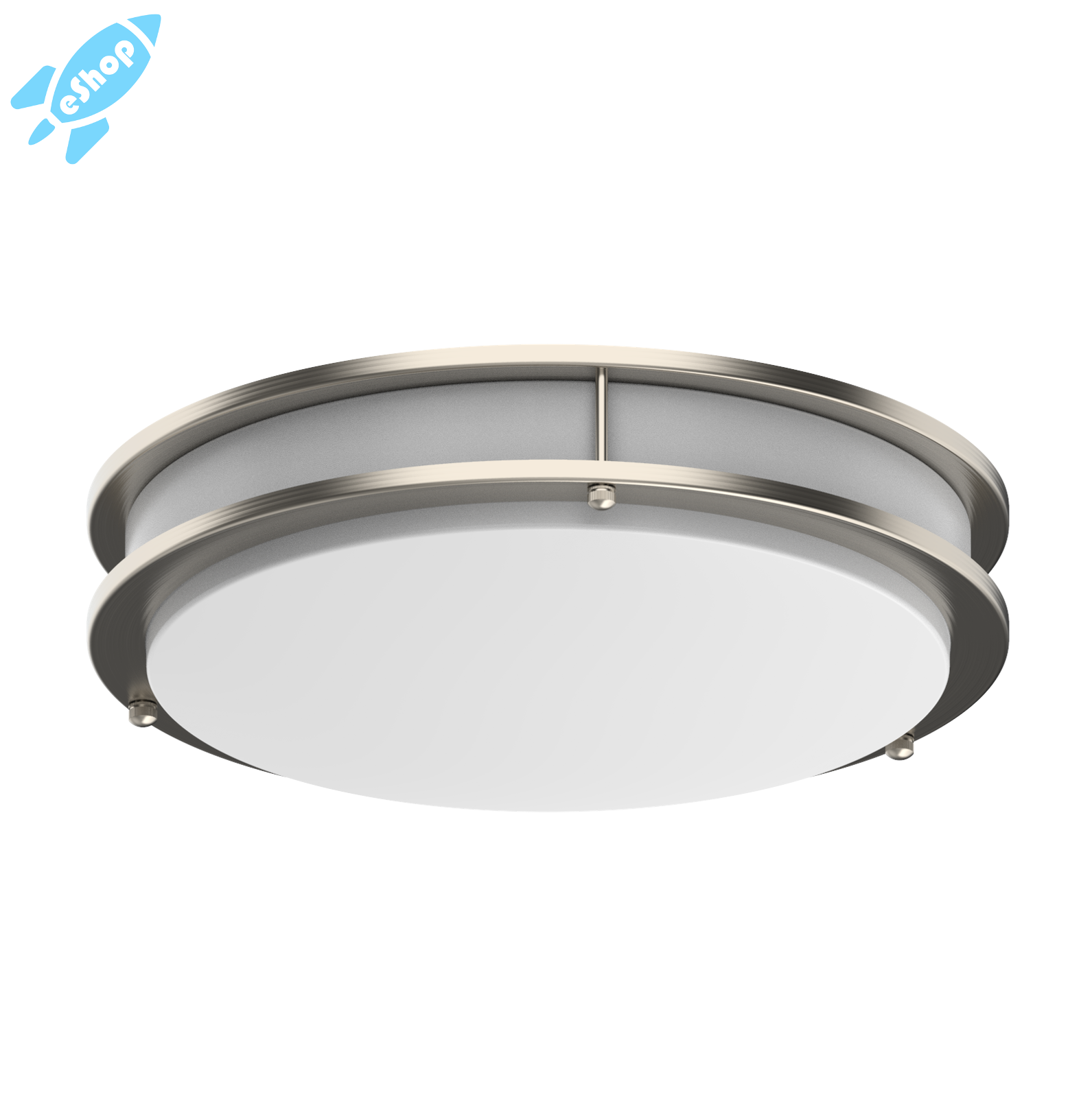 LED Ceiling Flush Mount Ceiling Light Brushed Nickel 2-PACK 12"/14"