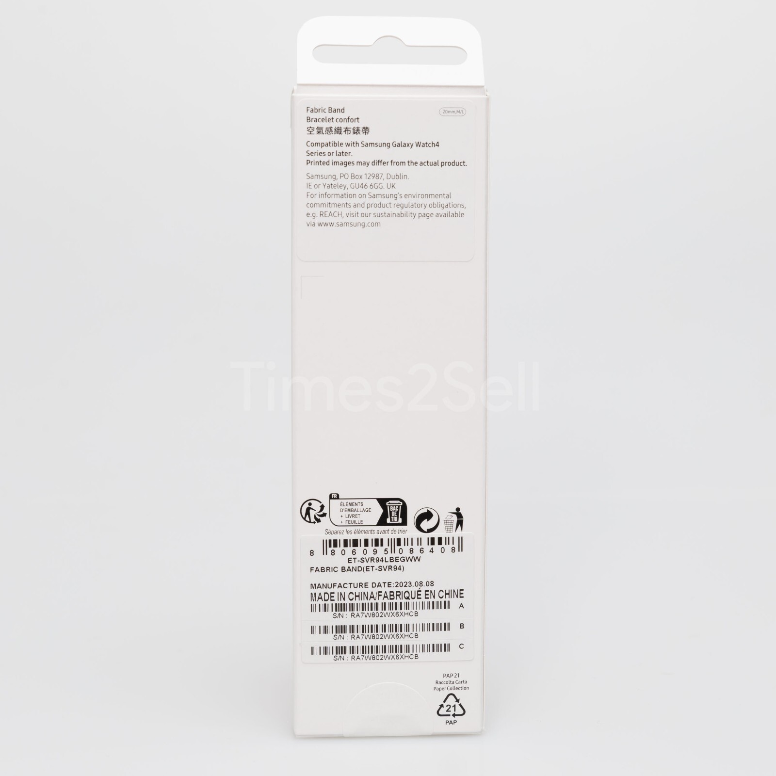 Samsung Original Fabric Band for Galaxy Watch 7, 6, 5 and 4 20mm M/L Black NEW