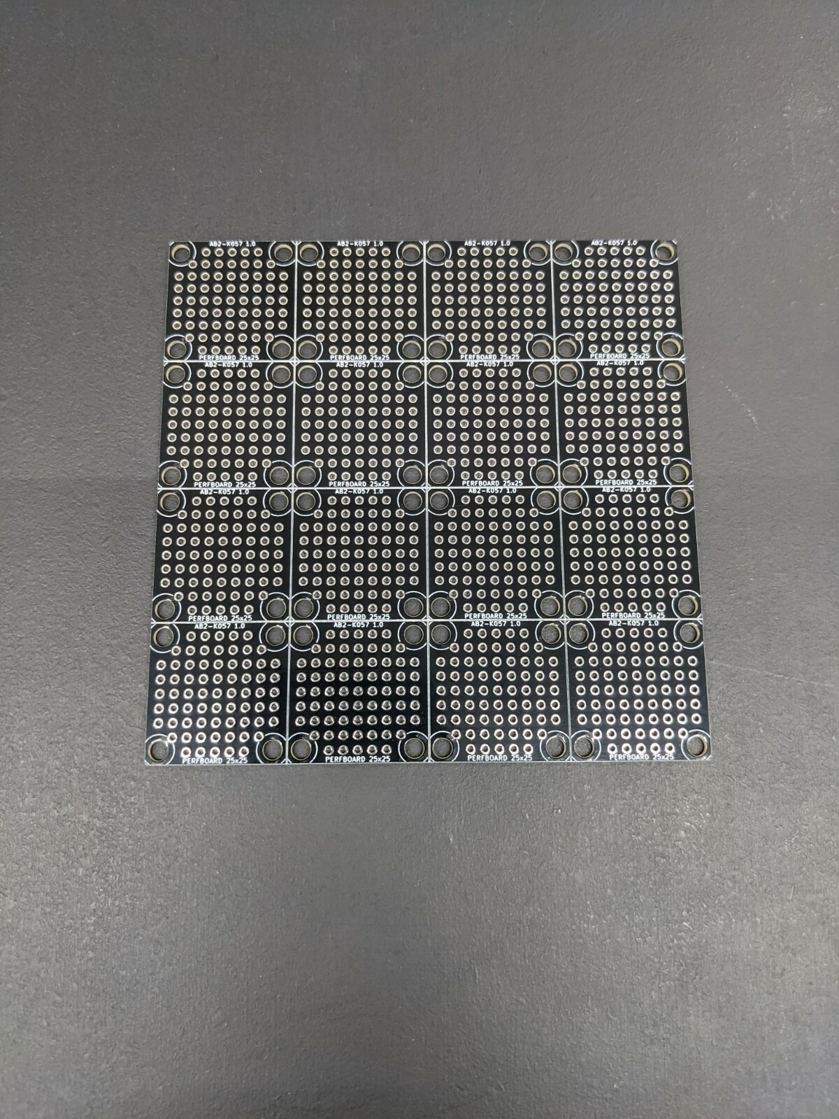 16 Pcs Black PCB Proto / Perf Boards Double Sided 25mm x 25mm (Panel of 16)