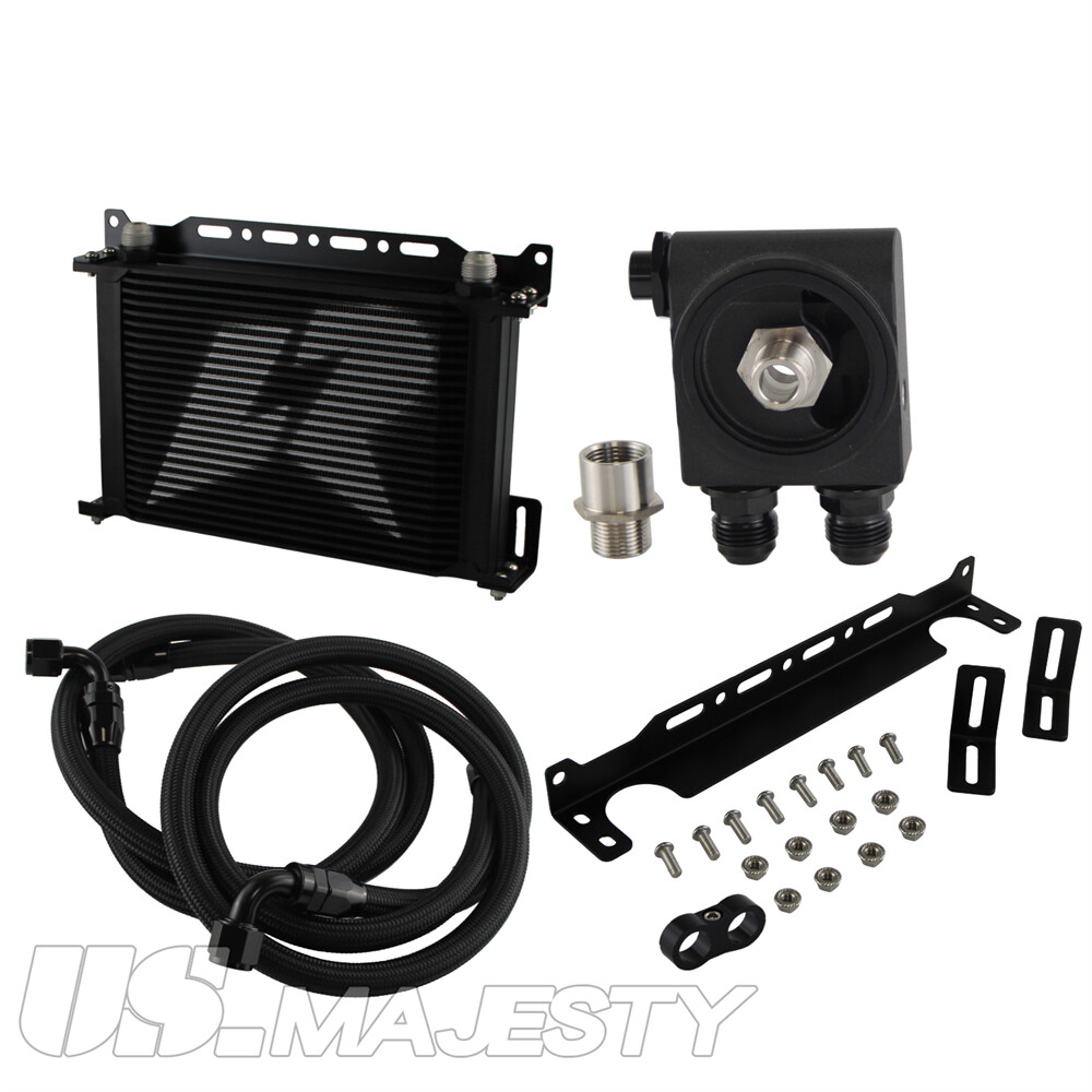 LR AN10 25 Row Oil Cooler Kit+73 Degree Thermostat Sandwich Plate kit Black