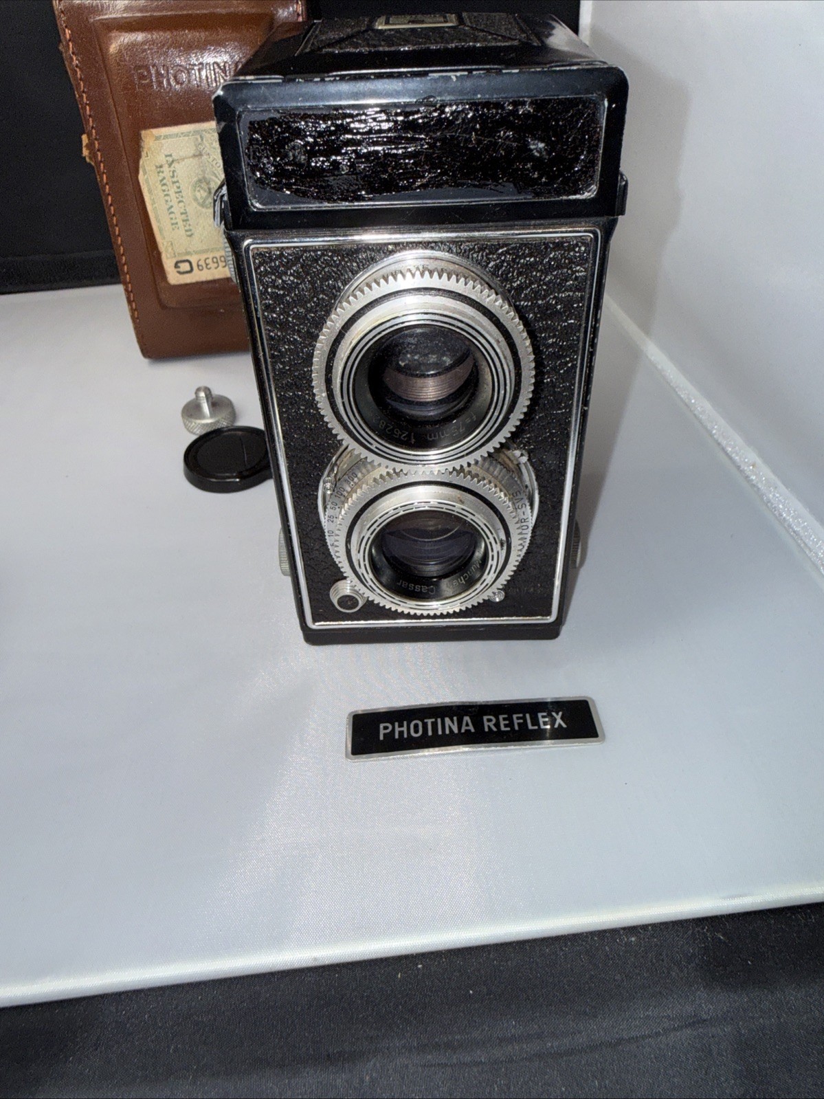 Antique Photina Reflex Camera With Case Untested