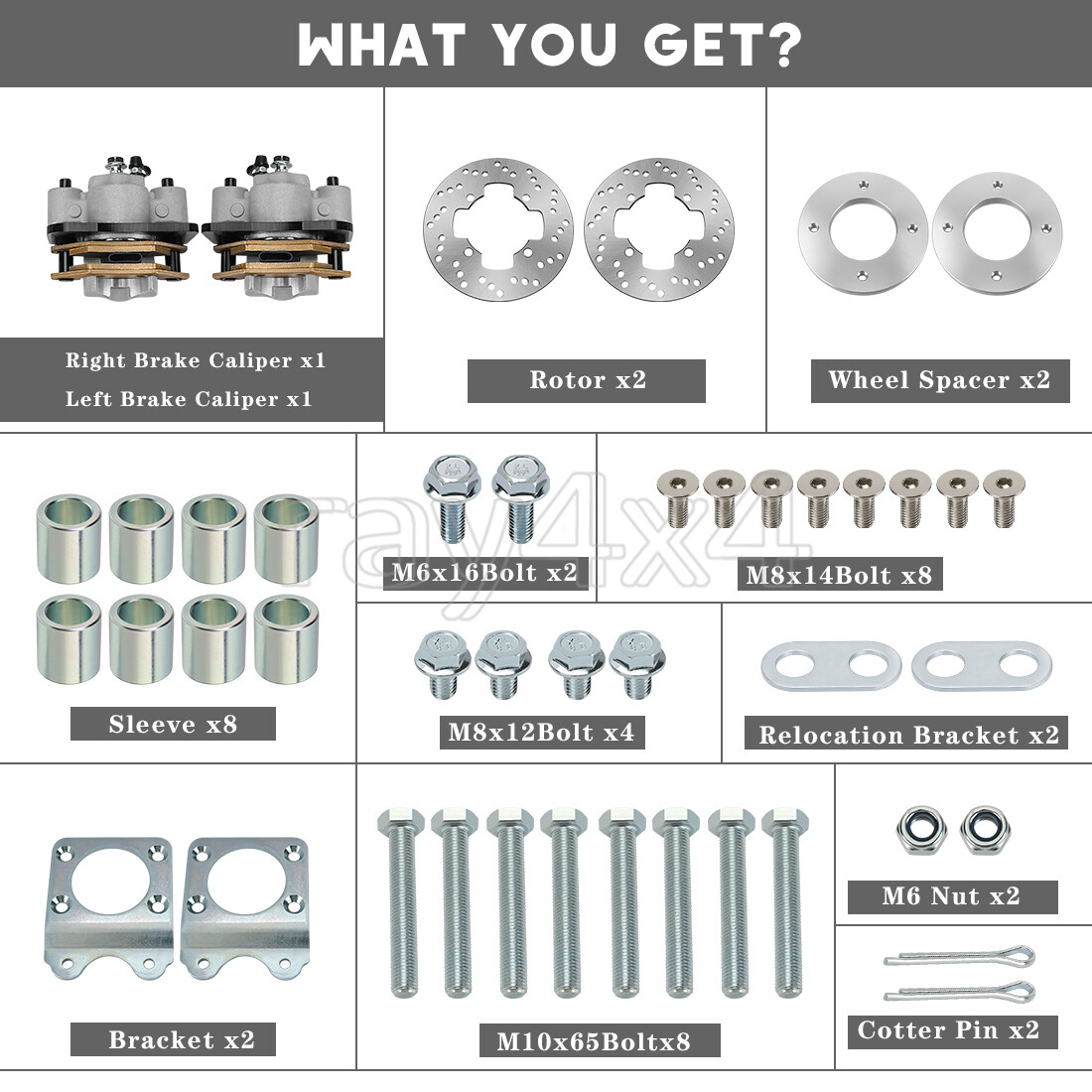 Front Disc Brake Conversion Kit for Honda TRX300FW 4x4 FourTrax 300 1992 - 2000