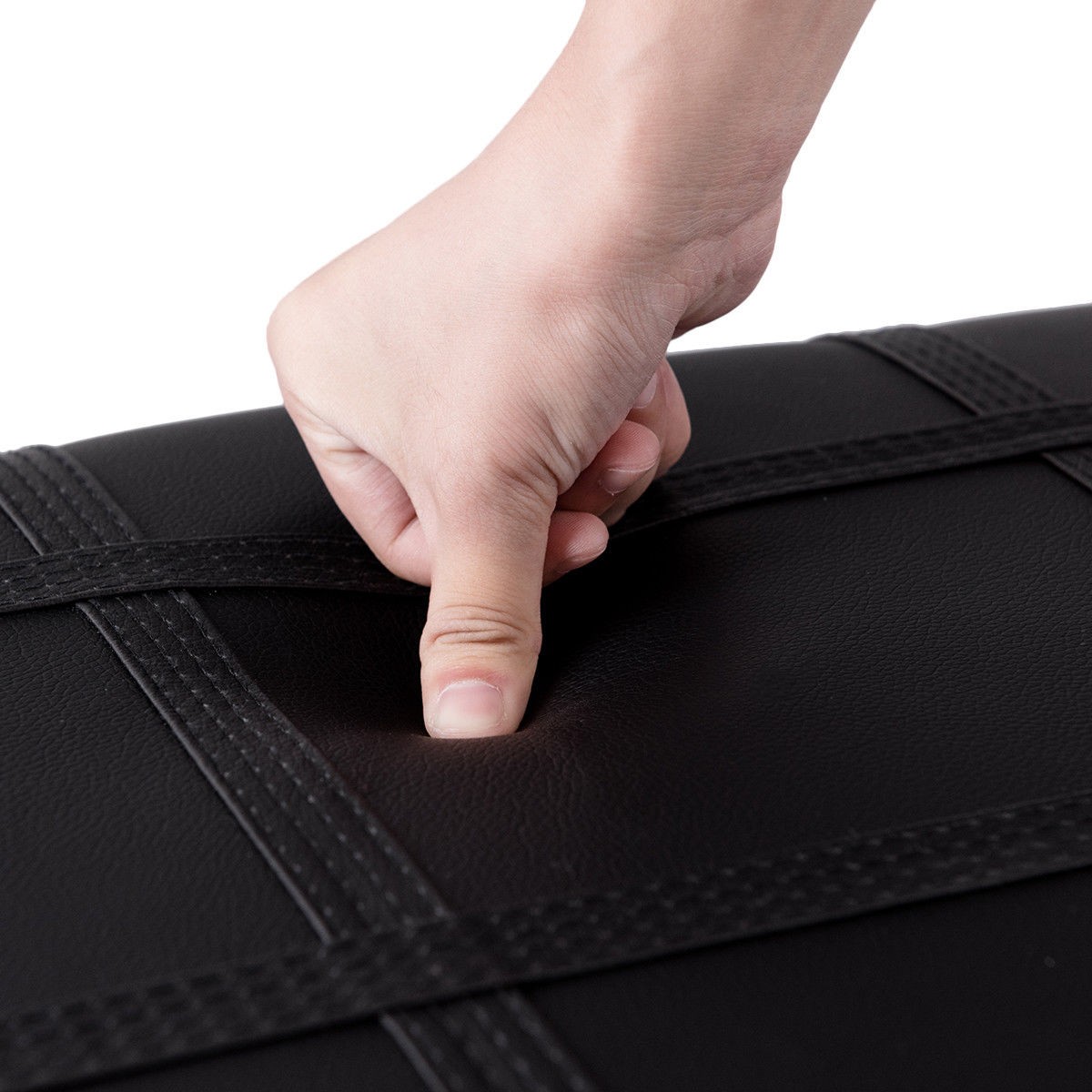 Comfortable Piano Bench Padded Double Duet PU Leather Solid Wood Seat w/Storage