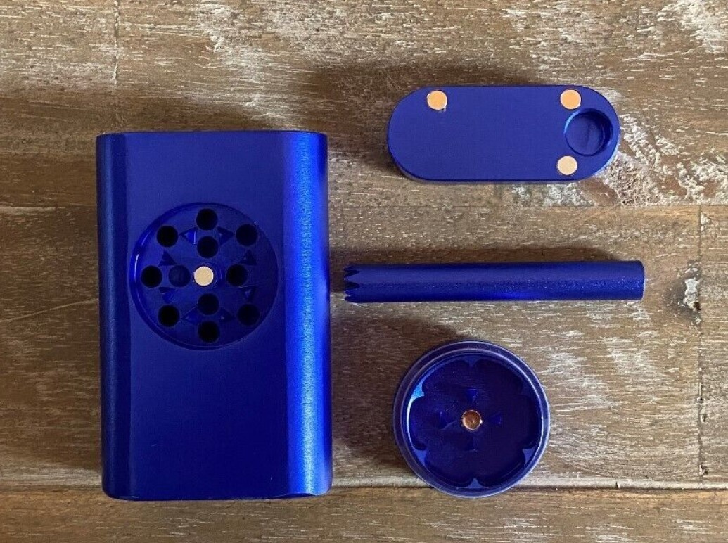 3 in 1 Smoking Pipe One Hitter Dugout Herb/Tobacco Grinder - Purple