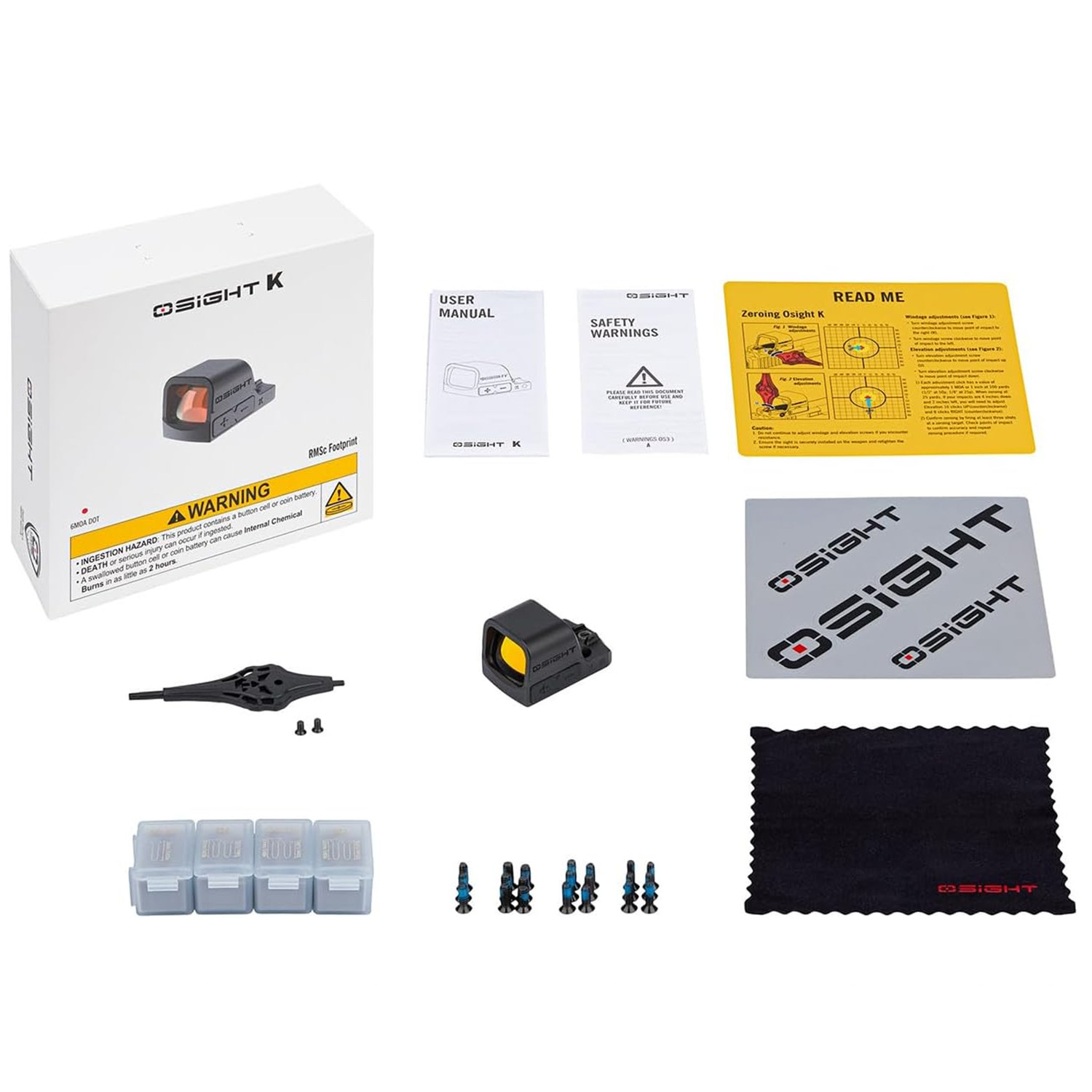 OSIGHT K-RD Red 6 MOA Open Reflex Sight  RMSc Footprint