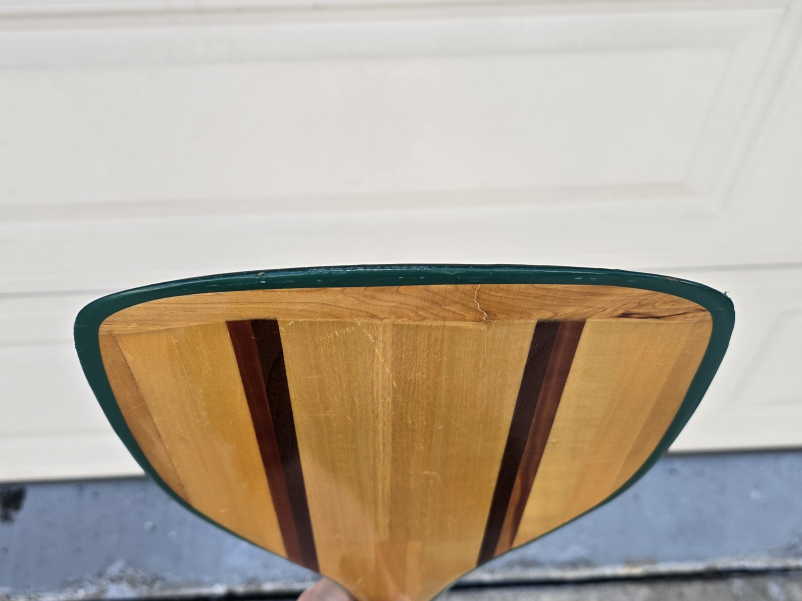 *RARE* MUDBROOK PADDLES WI, USA Wood Angled Outrigger Canoe Paddle 52"x9"